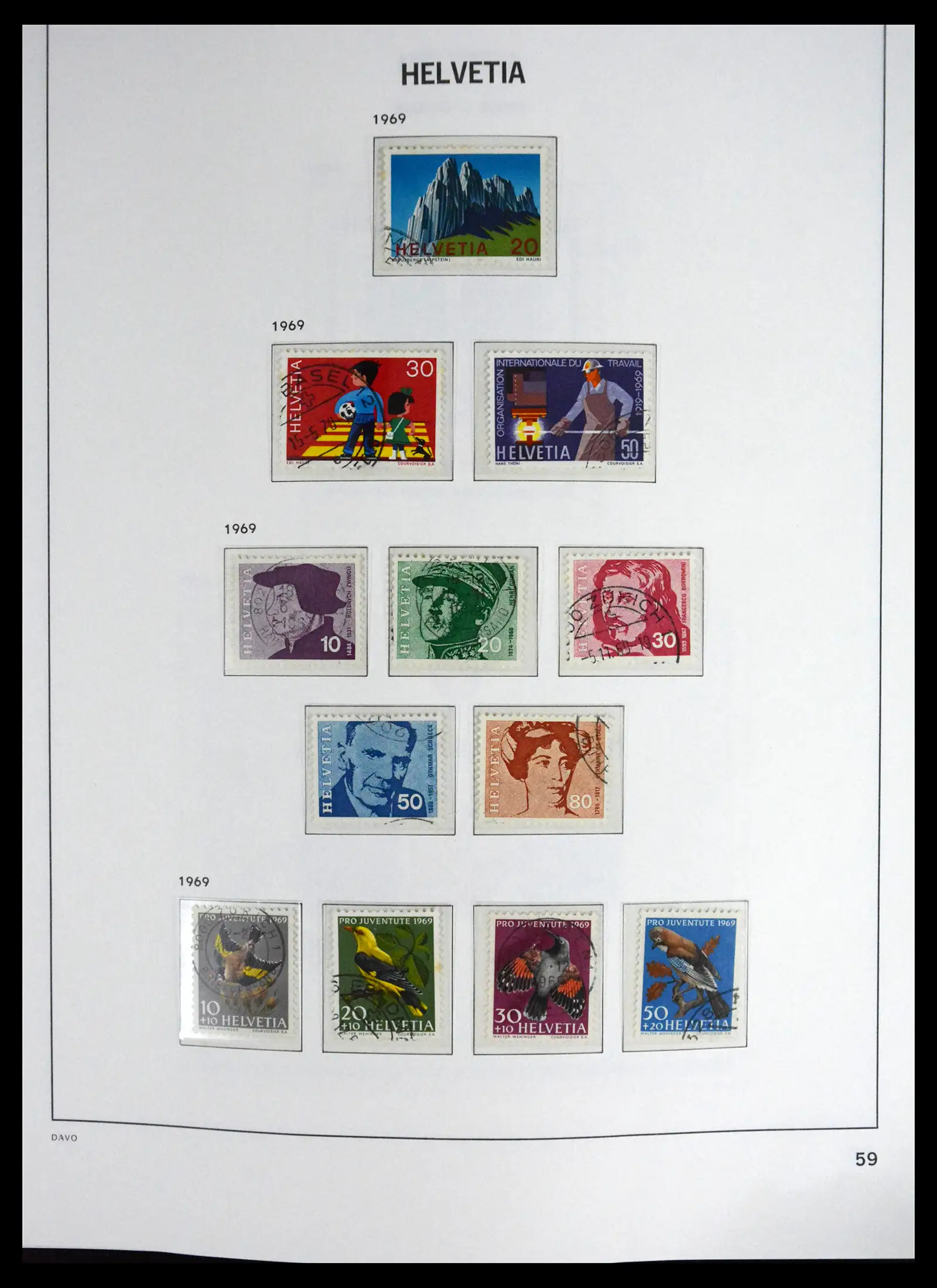 41630 0059 - Stamp collection 41630 Switzerland 1850-1969.