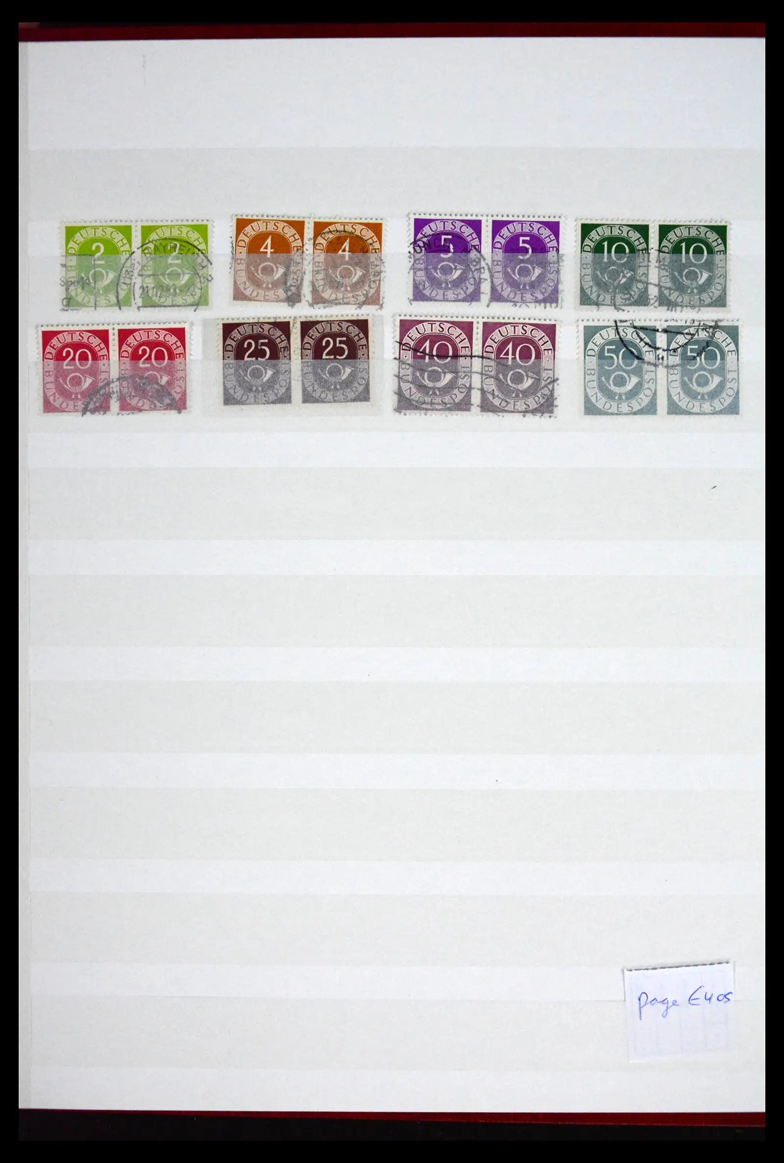 41633 0002 - Postzegelverzameling 41633 Bund posthorn/Heuss paren 191-1960.