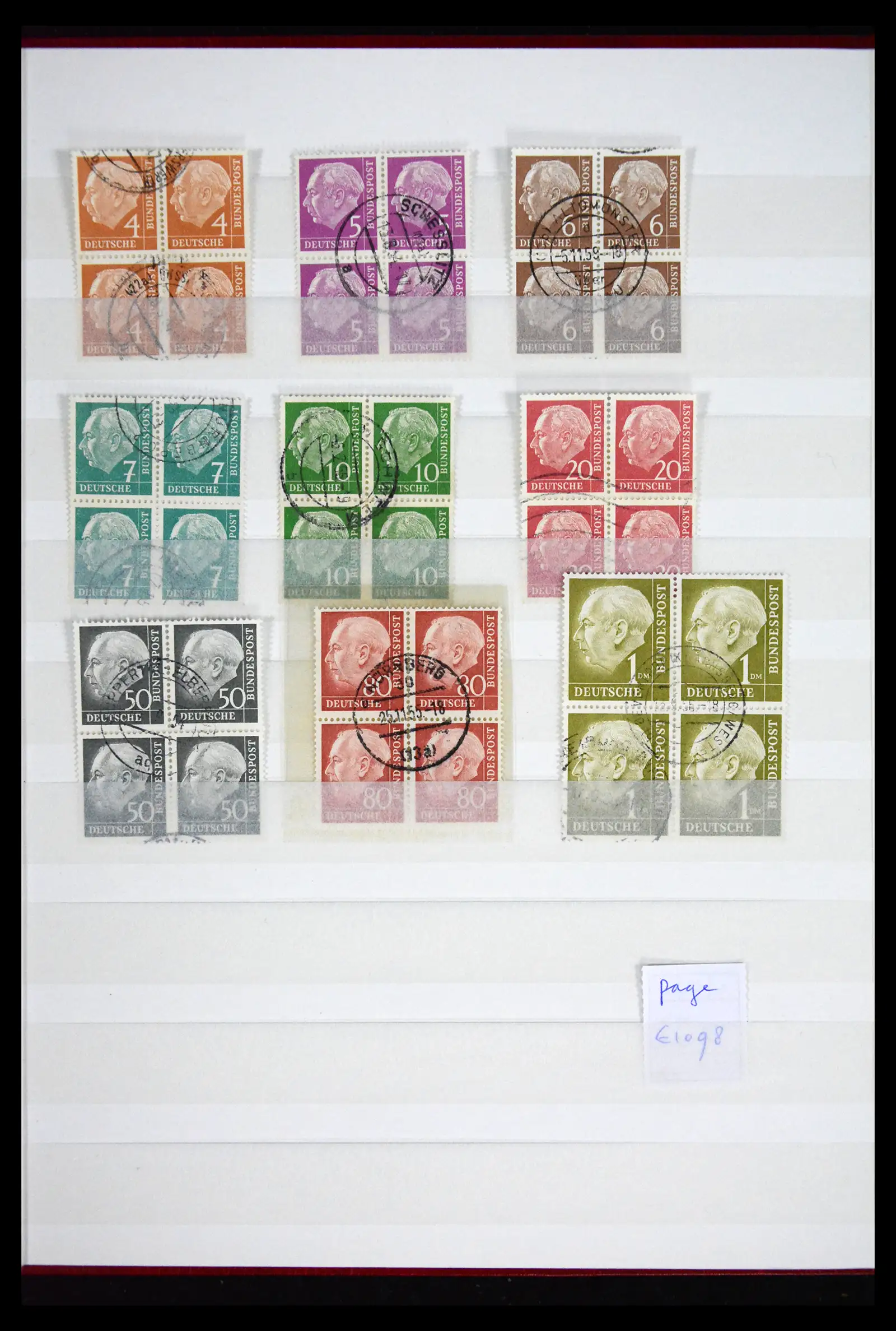 41633 0003 - Postzegelverzameling 41633 Bund posthorn/Heuss paren 191-1960.