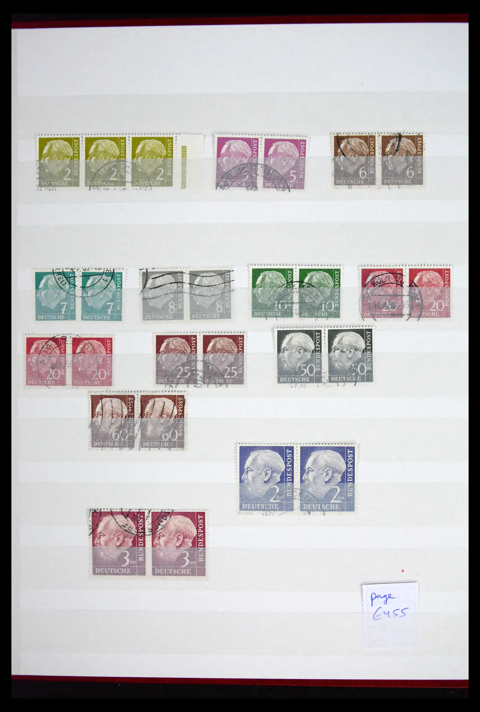 41633 0004 - Postzegelverzameling 41633 Bund posthorn/Heuss paren 191-1960.