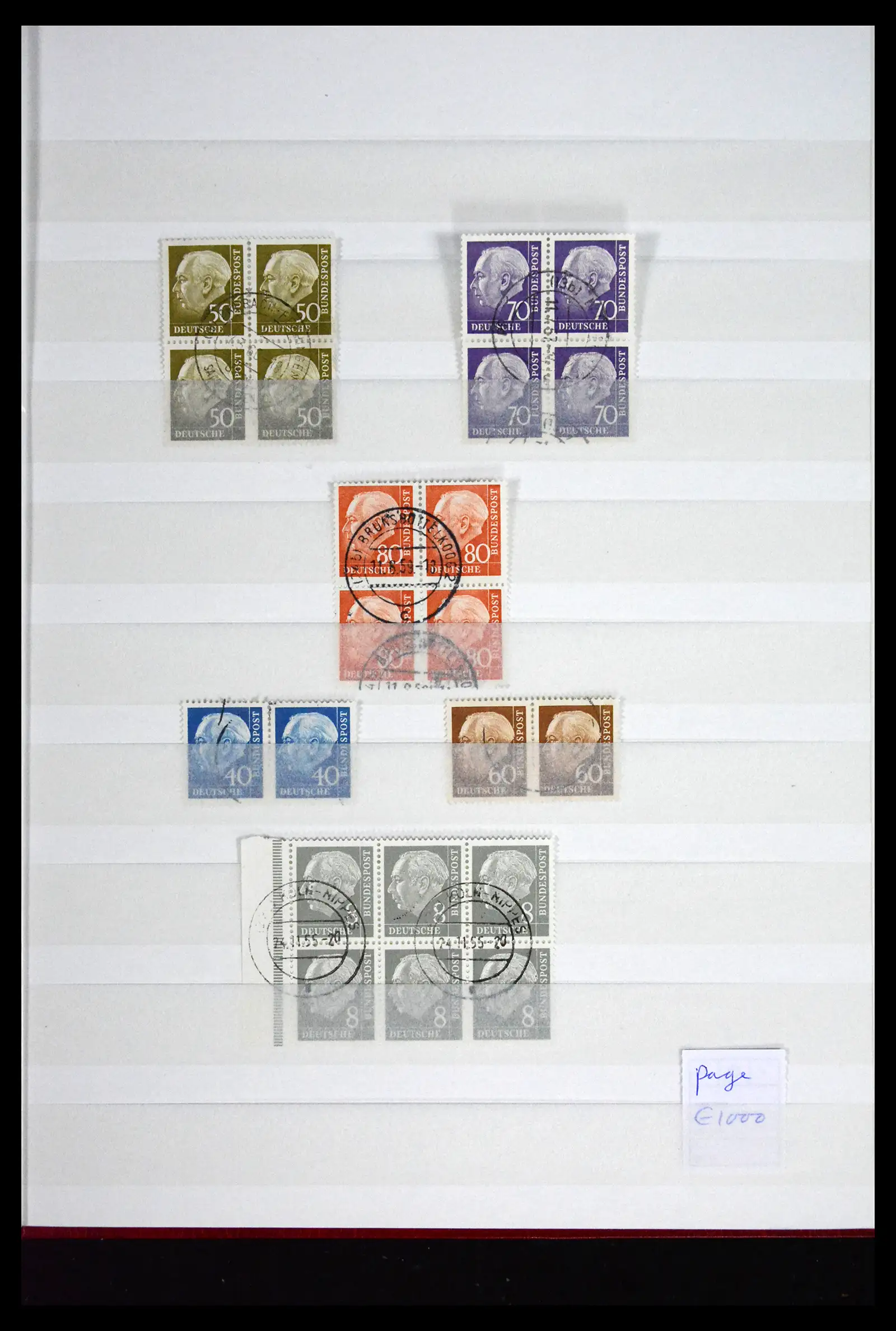 41633 0005 - Postzegelverzameling 41633 Bund posthorn/Heuss paren 191-1960.