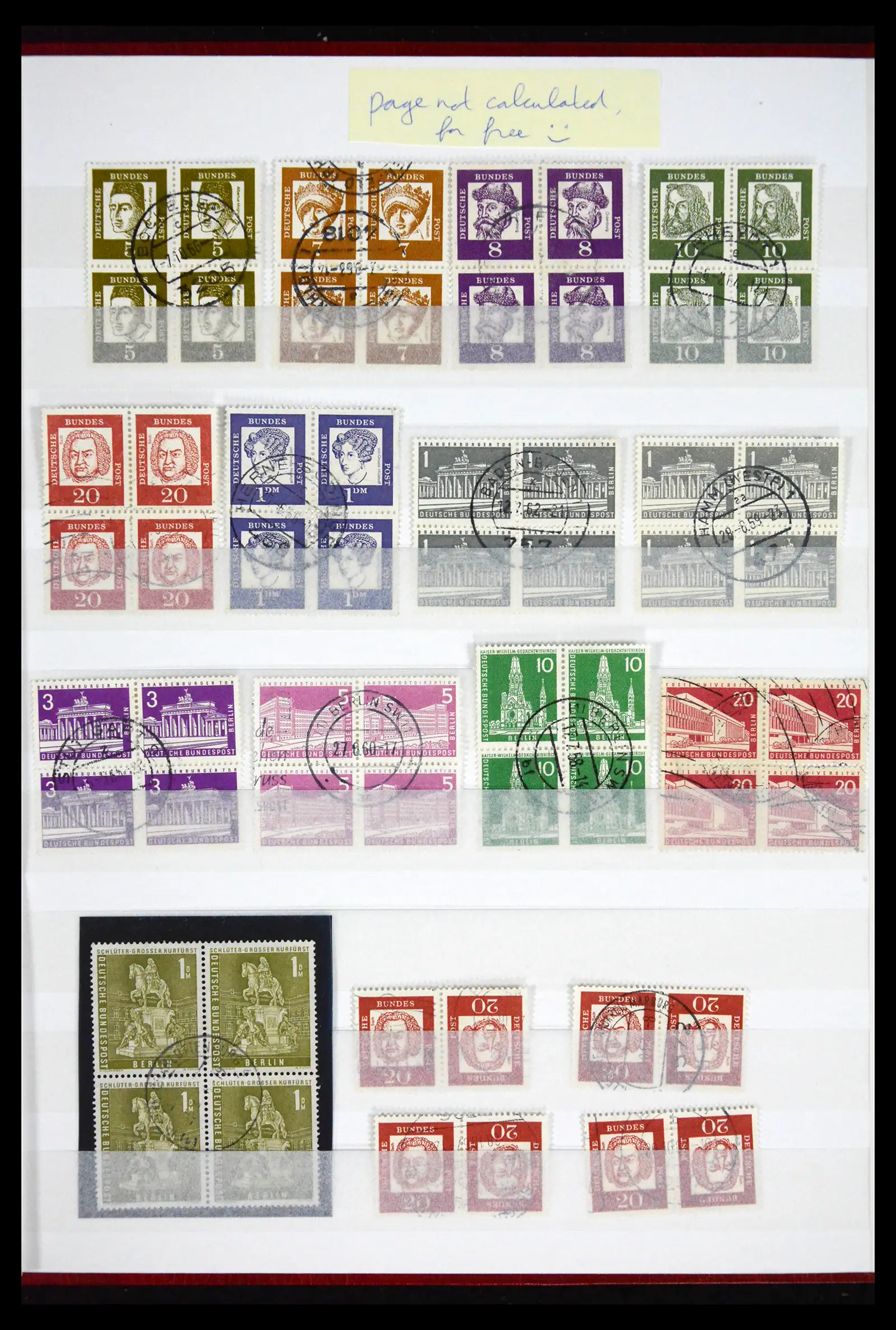 41633 0006 - Postzegelverzameling 41633 Bund posthorn/Heuss paren 191-1960.