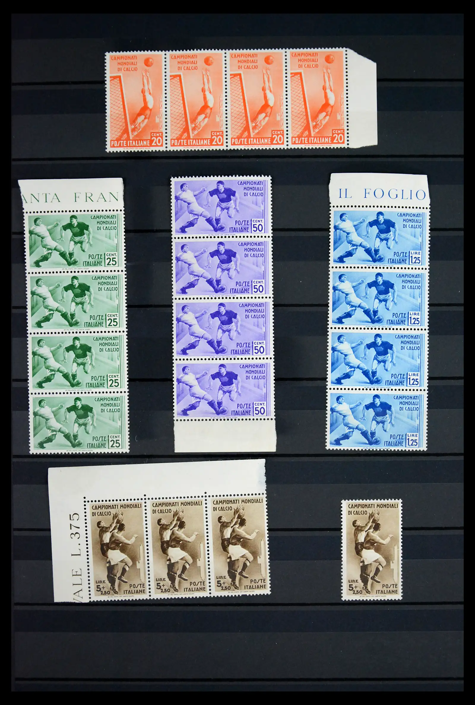 41634 0001 - Postzegelverzameling 41634 Italië WK voetbal 1934.