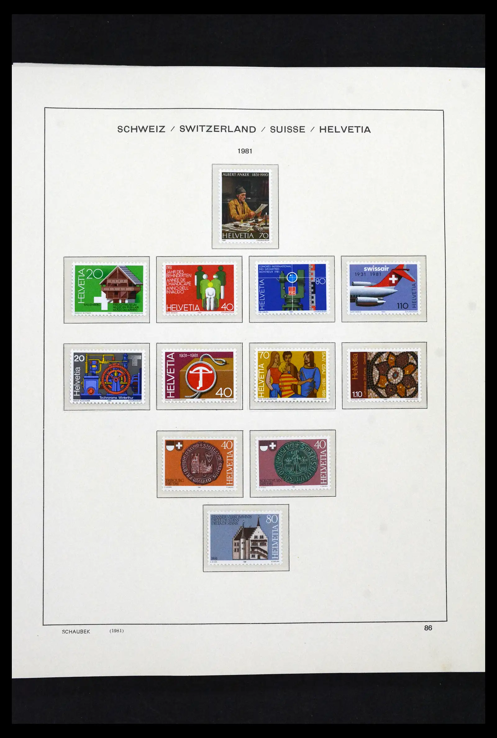 41635 0088 - Postzegelverzameling 41635 Zwitserland postfris 1907-2024!!