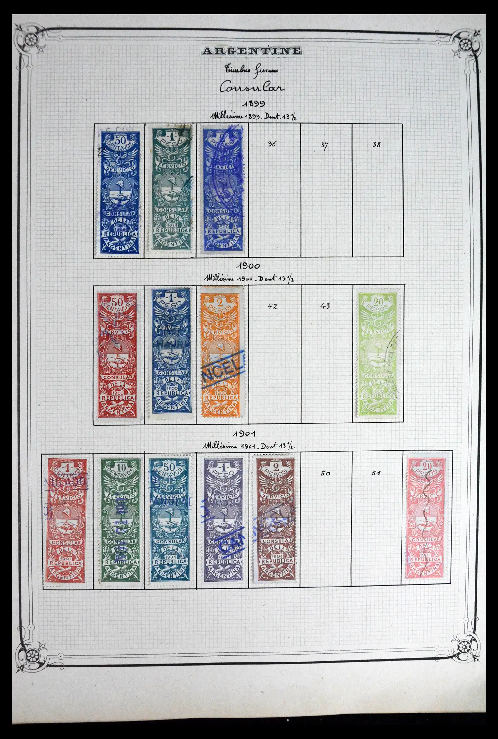 41645 0004 - Postzegelverzameling 41645 Argentinië fiscaal 1878-1920.