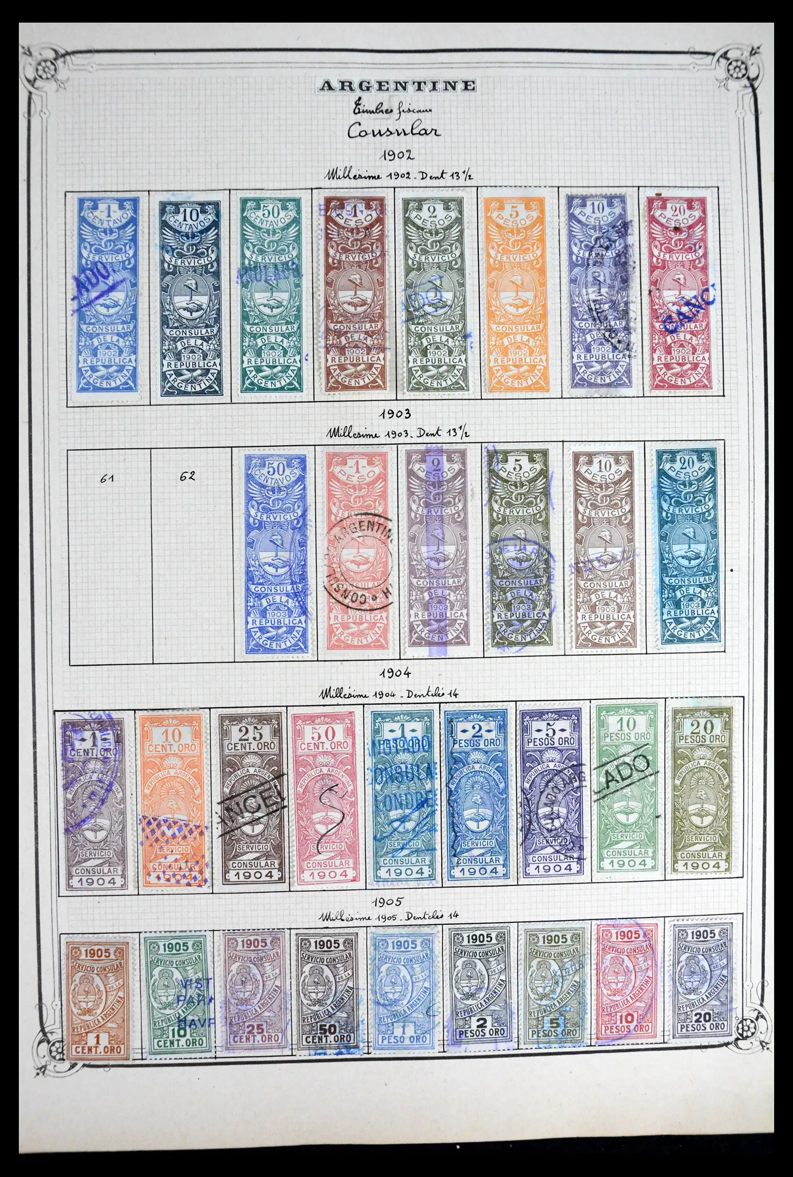 41645 0005 - Postzegelverzameling 41645 Argentinië fiscaal 1878-1920.