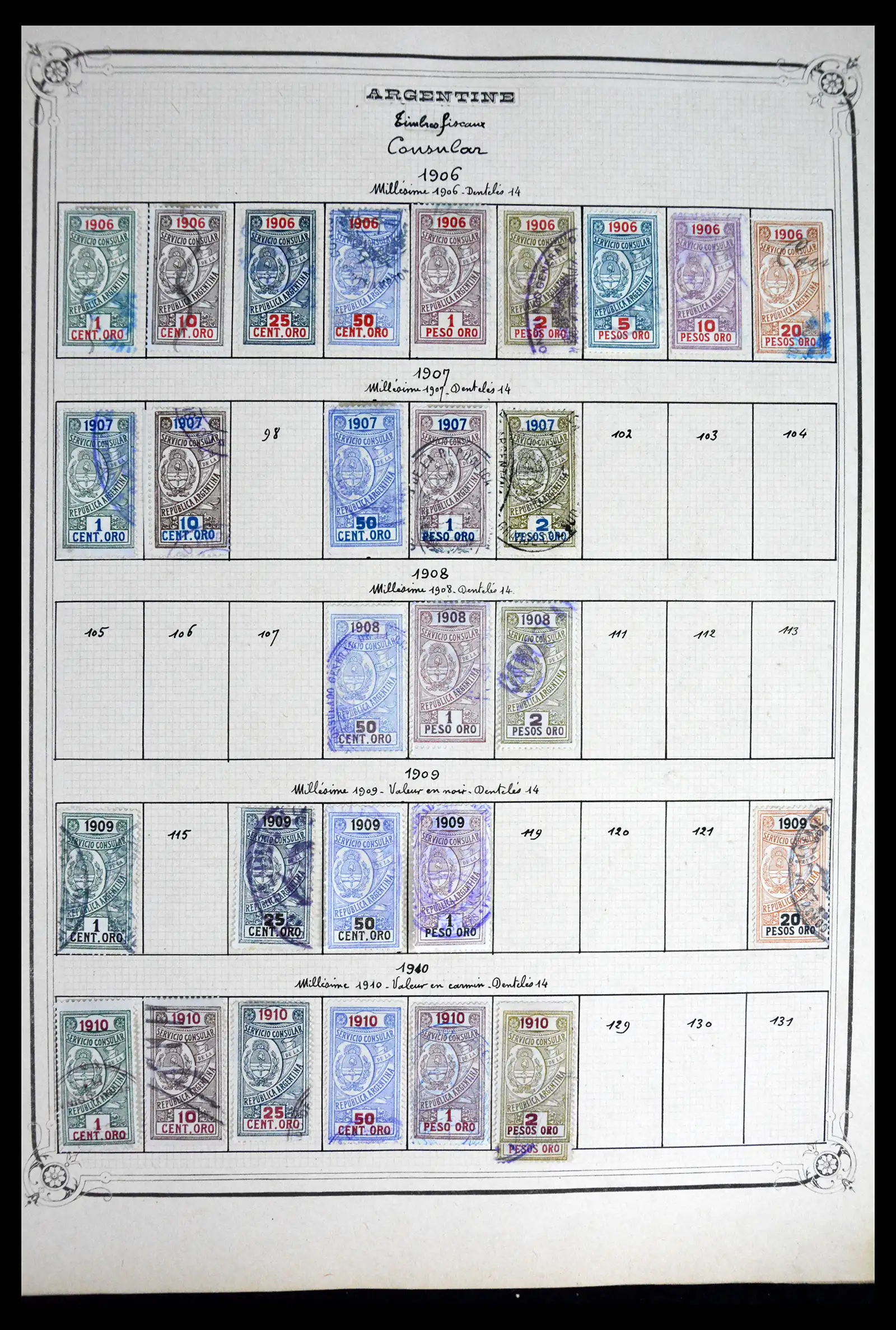 41645 0006 - Postzegelverzameling 41645 Argentinië fiscaal 1878-1920.