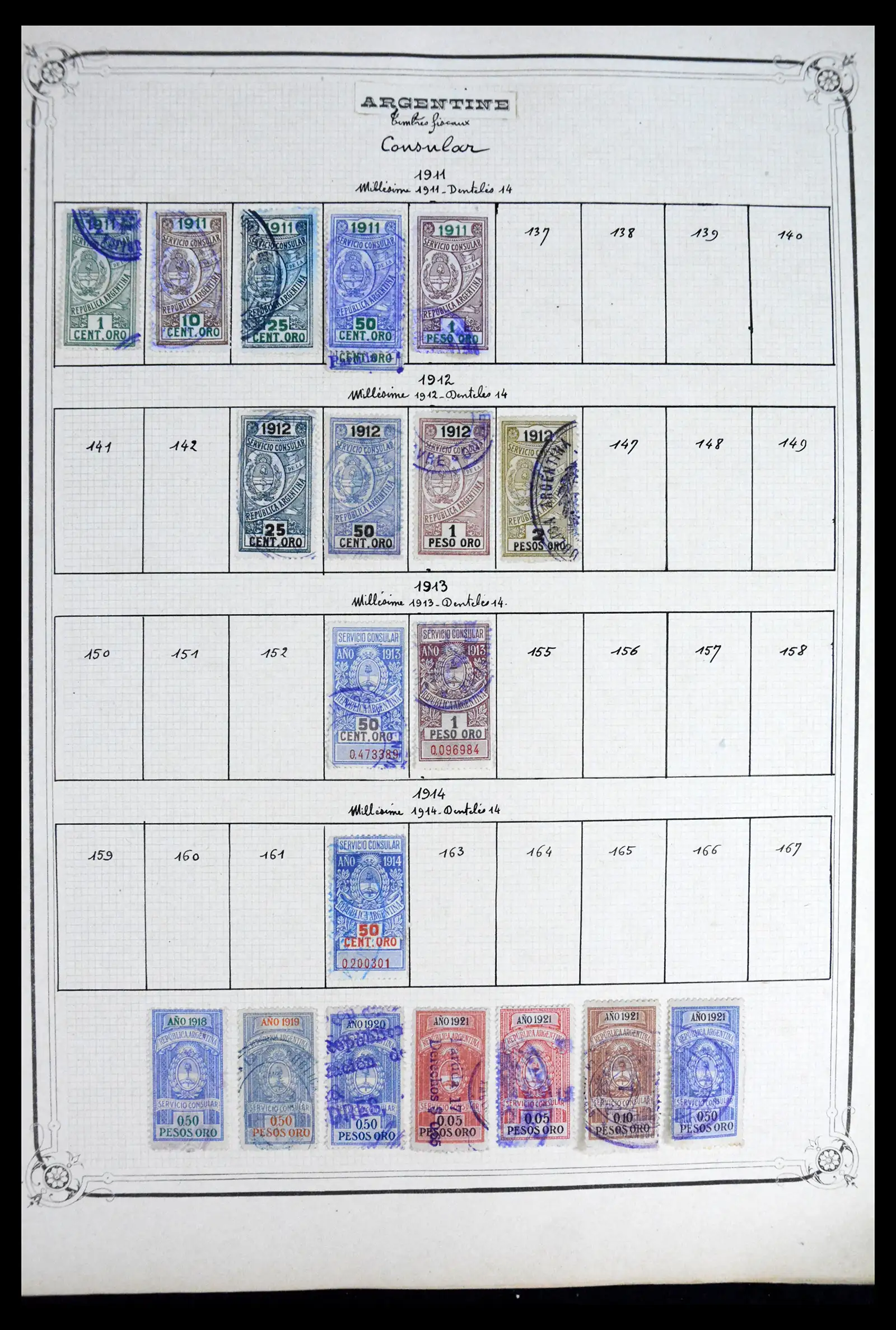 41645 0007 - Postzegelverzameling 41645 Argentinië fiscaal 1878-1920.