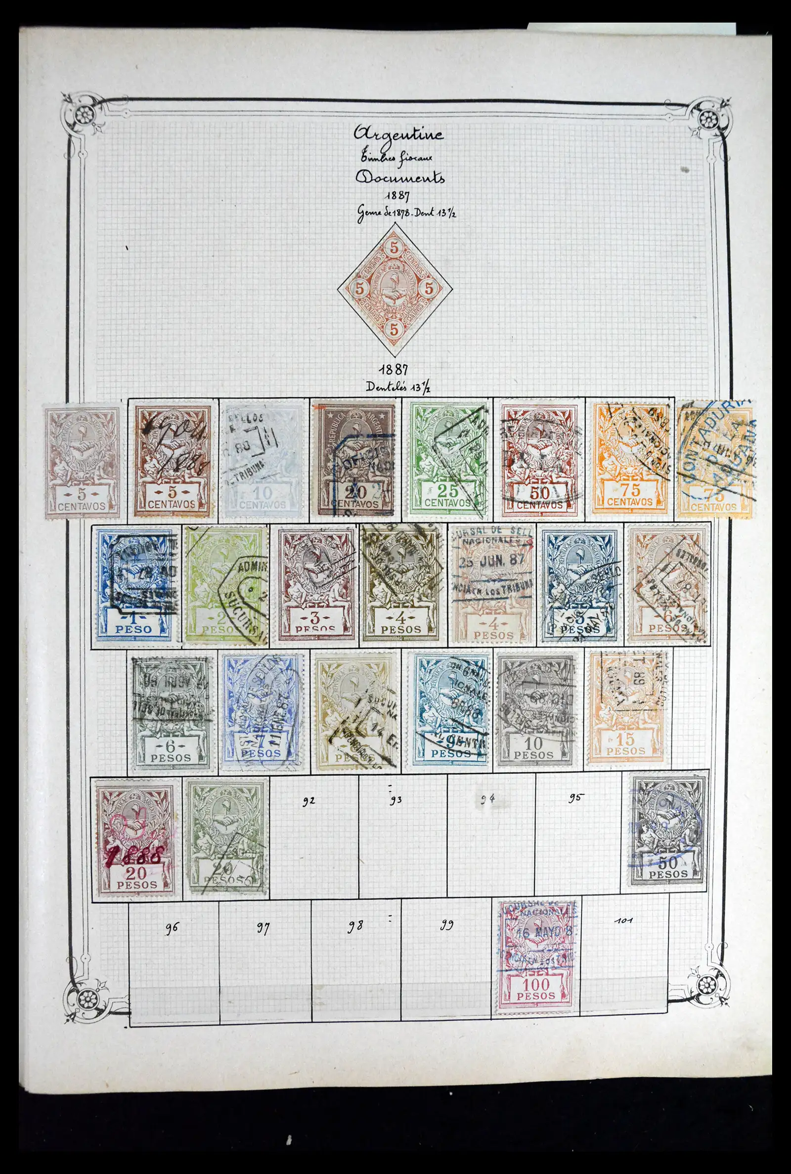 41645 0012 - Postzegelverzameling 41645 Argentinië fiscaal 1878-1920.