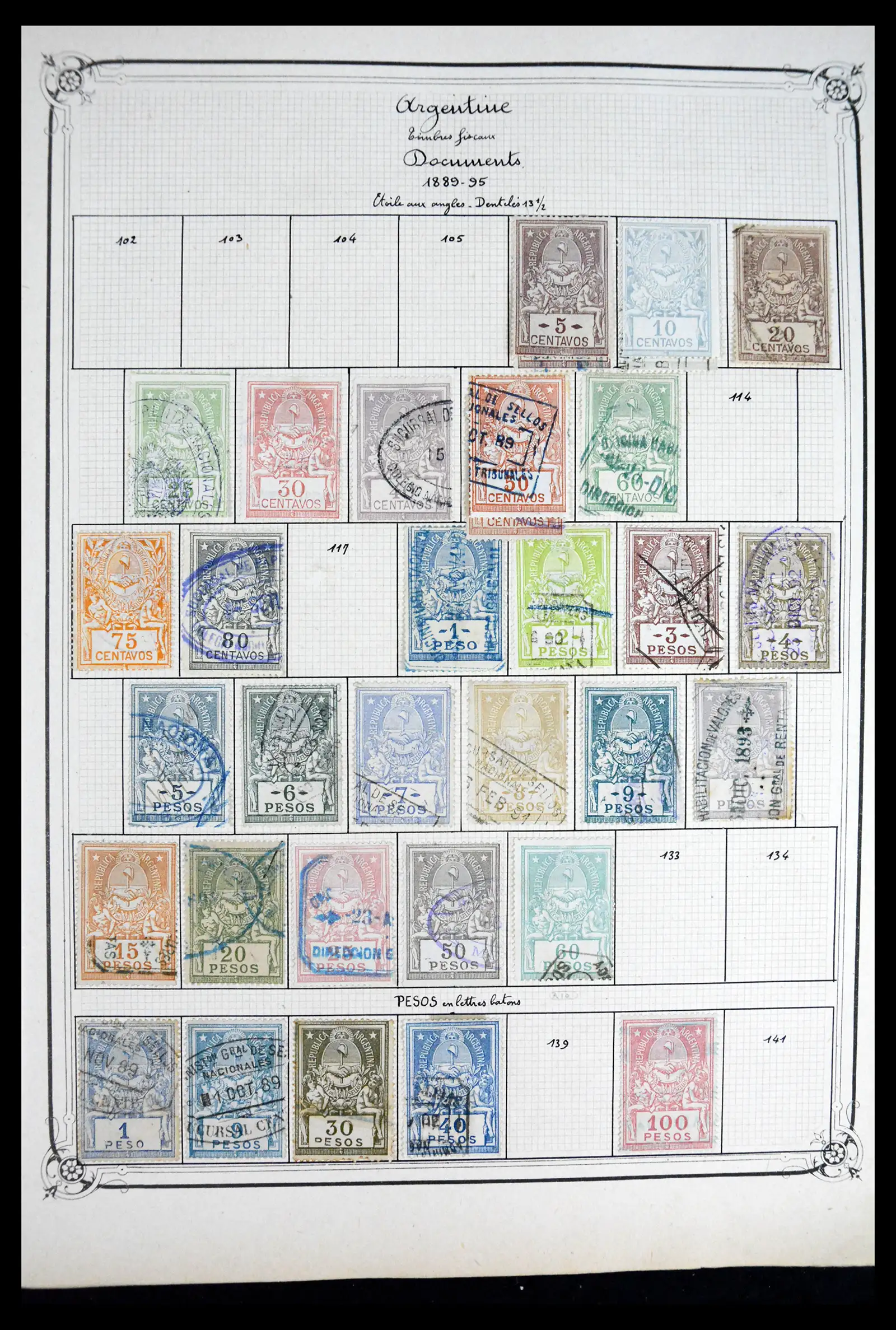 41645 0013 - Postzegelverzameling 41645 Argentinië fiscaal 1878-1920.