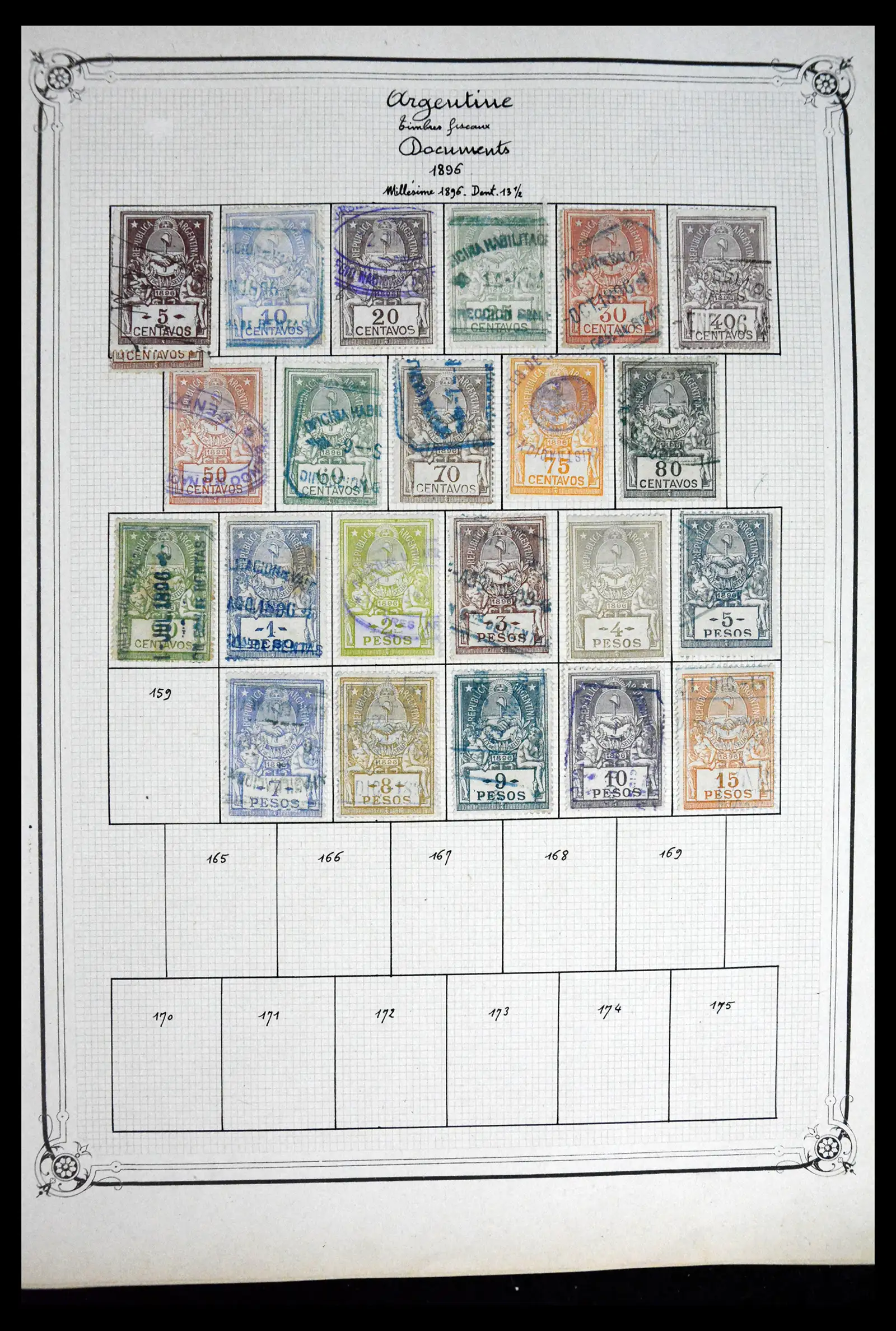 41645 0014 - Postzegelverzameling 41645 Argentinië fiscaal 1878-1920.