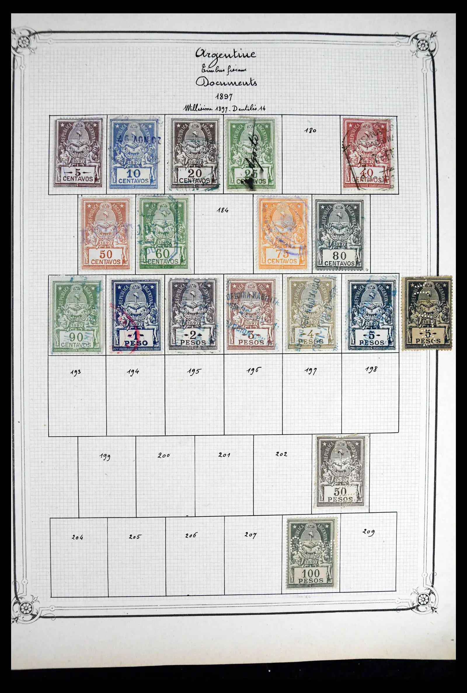 41645 0015 - Postzegelverzameling 41645 Argentinië fiscaal 1878-1920.