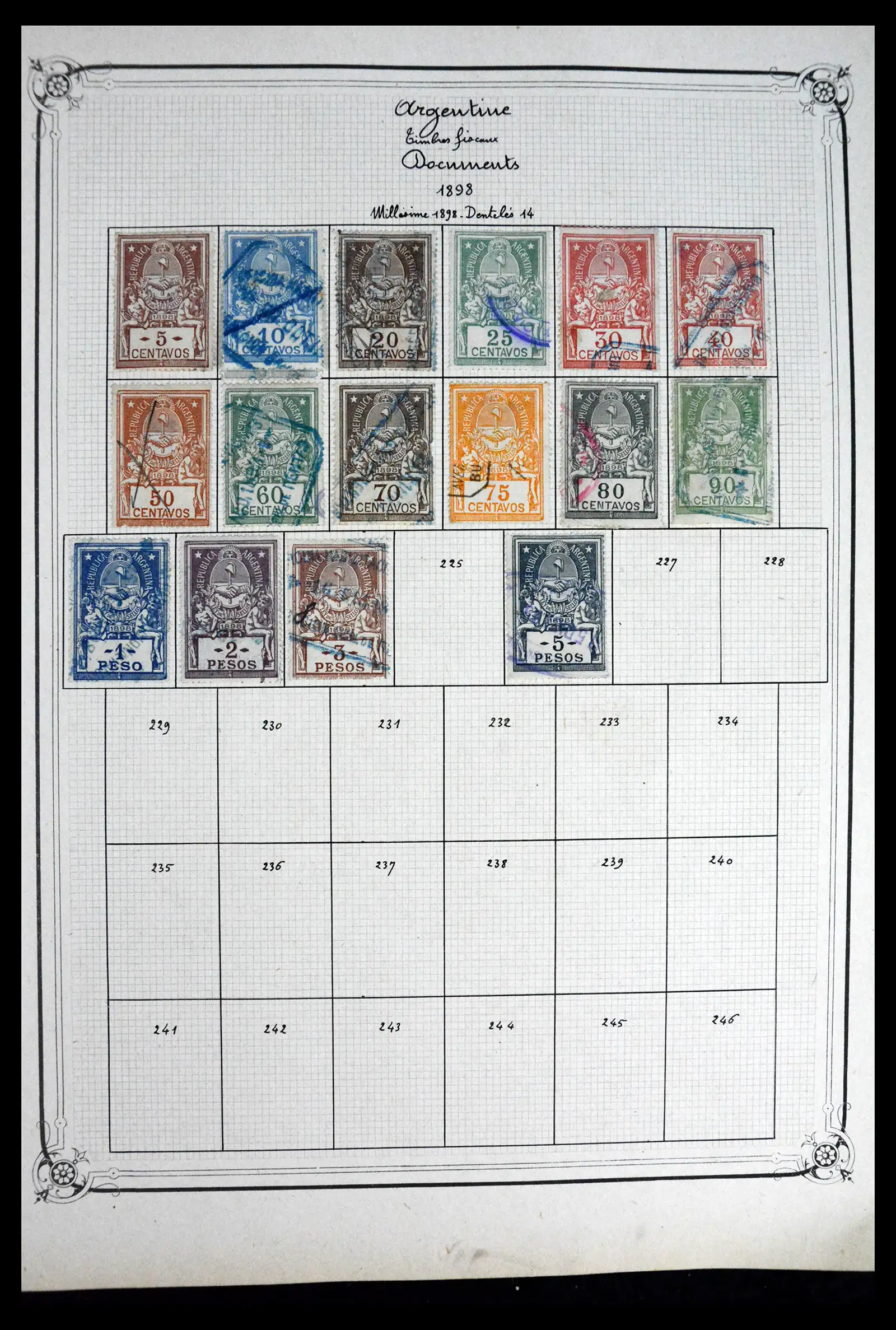 41645 0016 - Postzegelverzameling 41645 Argentinië fiscaal 1878-1920.