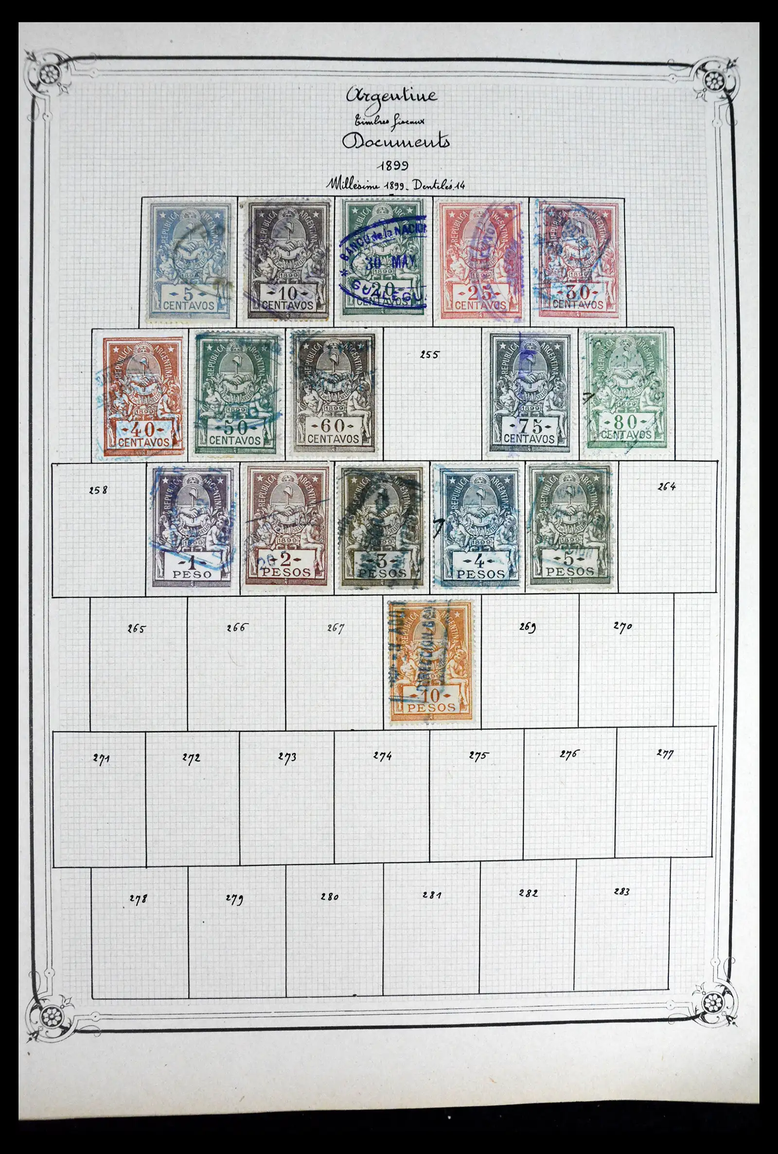 41645 0017 - Postzegelverzameling 41645 Argentinië fiscaal 1878-1920.