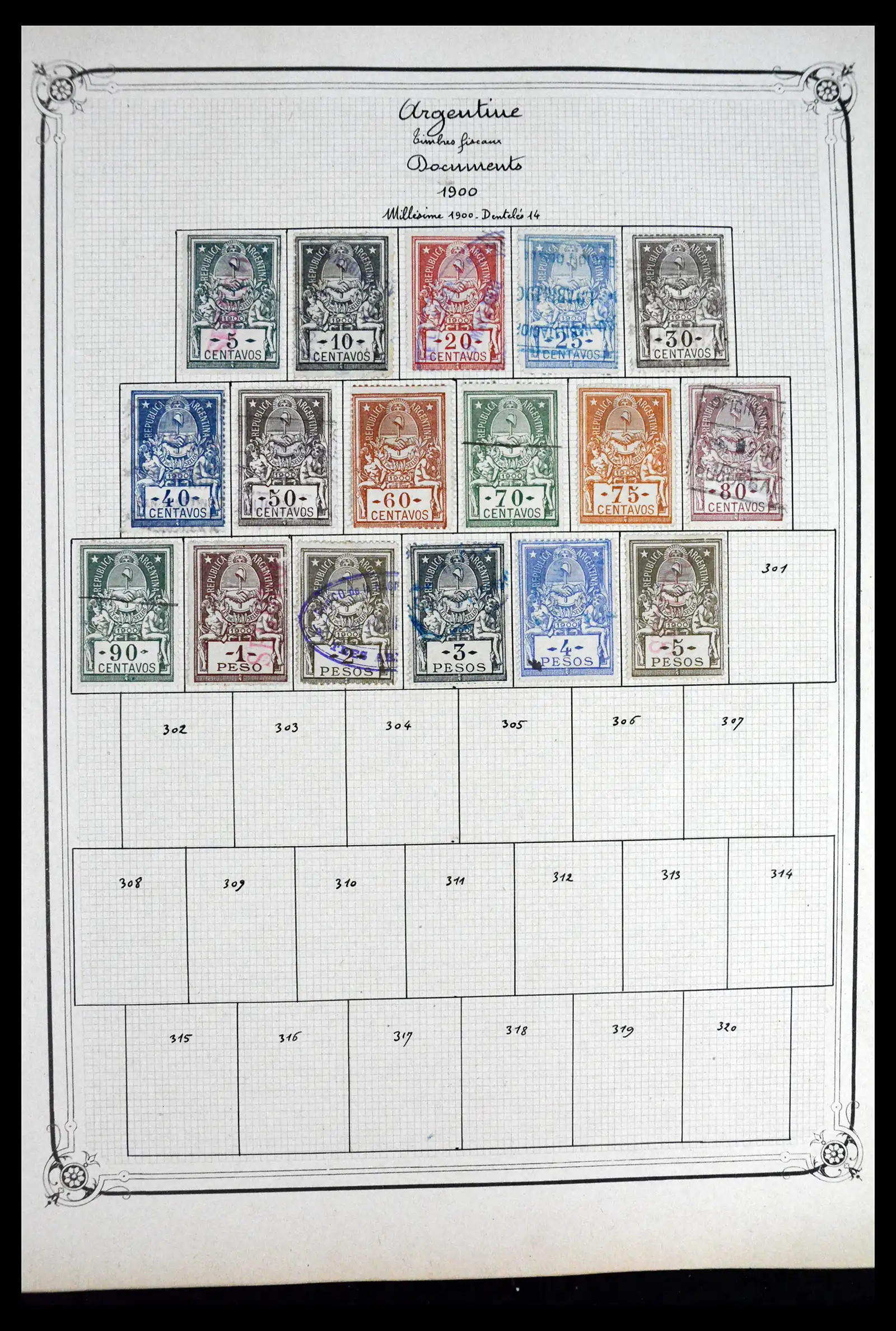 41645 0018 - Postzegelverzameling 41645 Argentinië fiscaal 1878-1920.