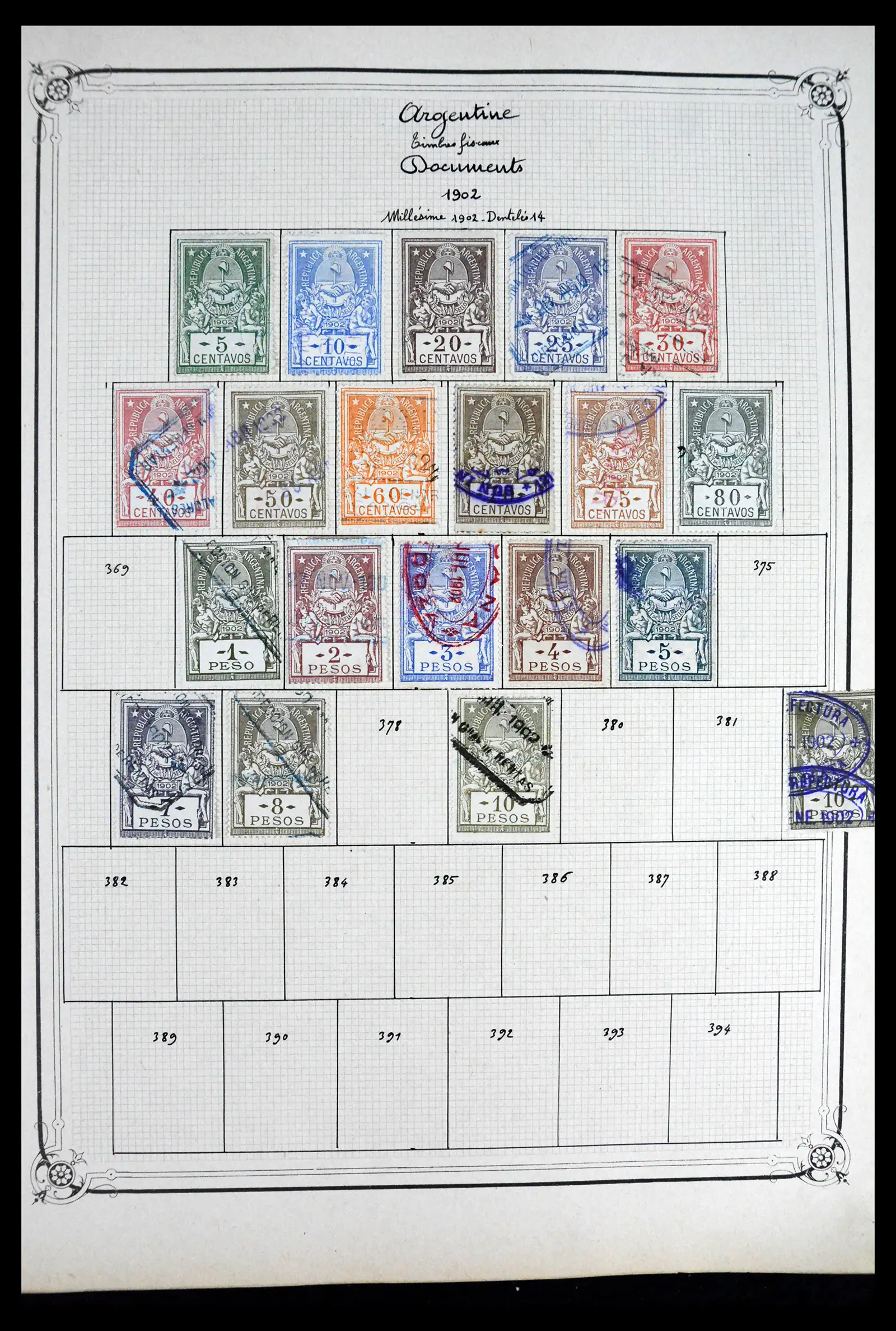 41645 0020 - Postzegelverzameling 41645 Argentinië fiscaal 1878-1920.