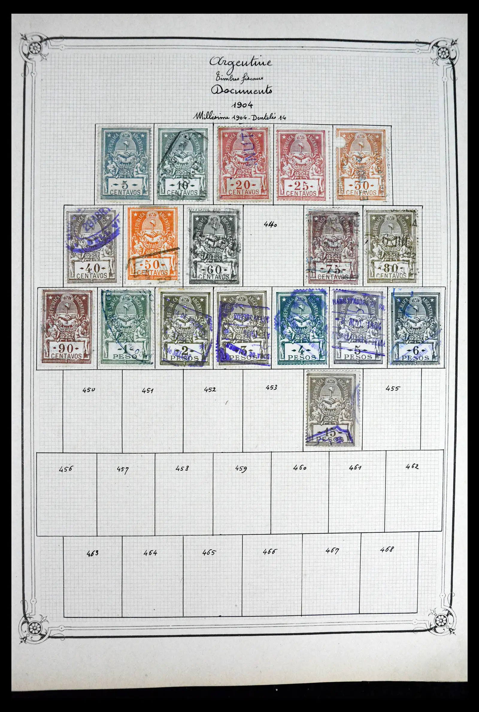 41645 0022 - Postzegelverzameling 41645 Argentinië fiscaal 1878-1920.
