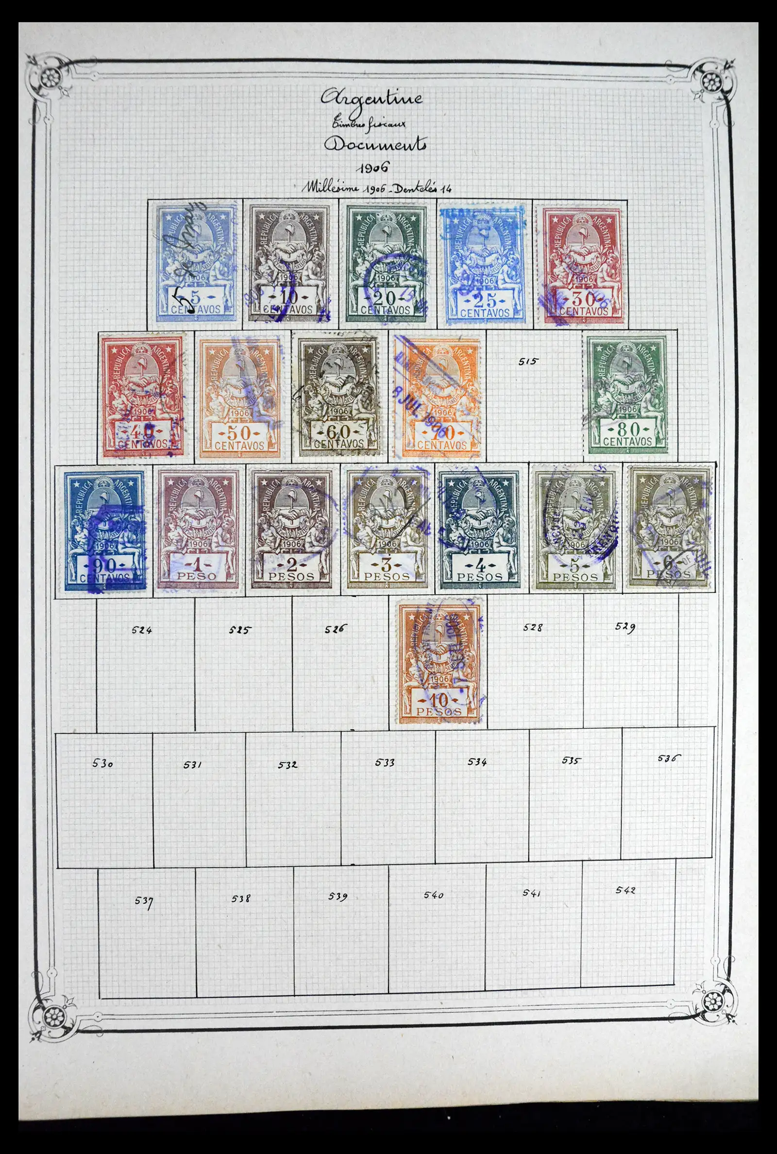 41645 0024 - Postzegelverzameling 41645 Argentinië fiscaal 1878-1920.
