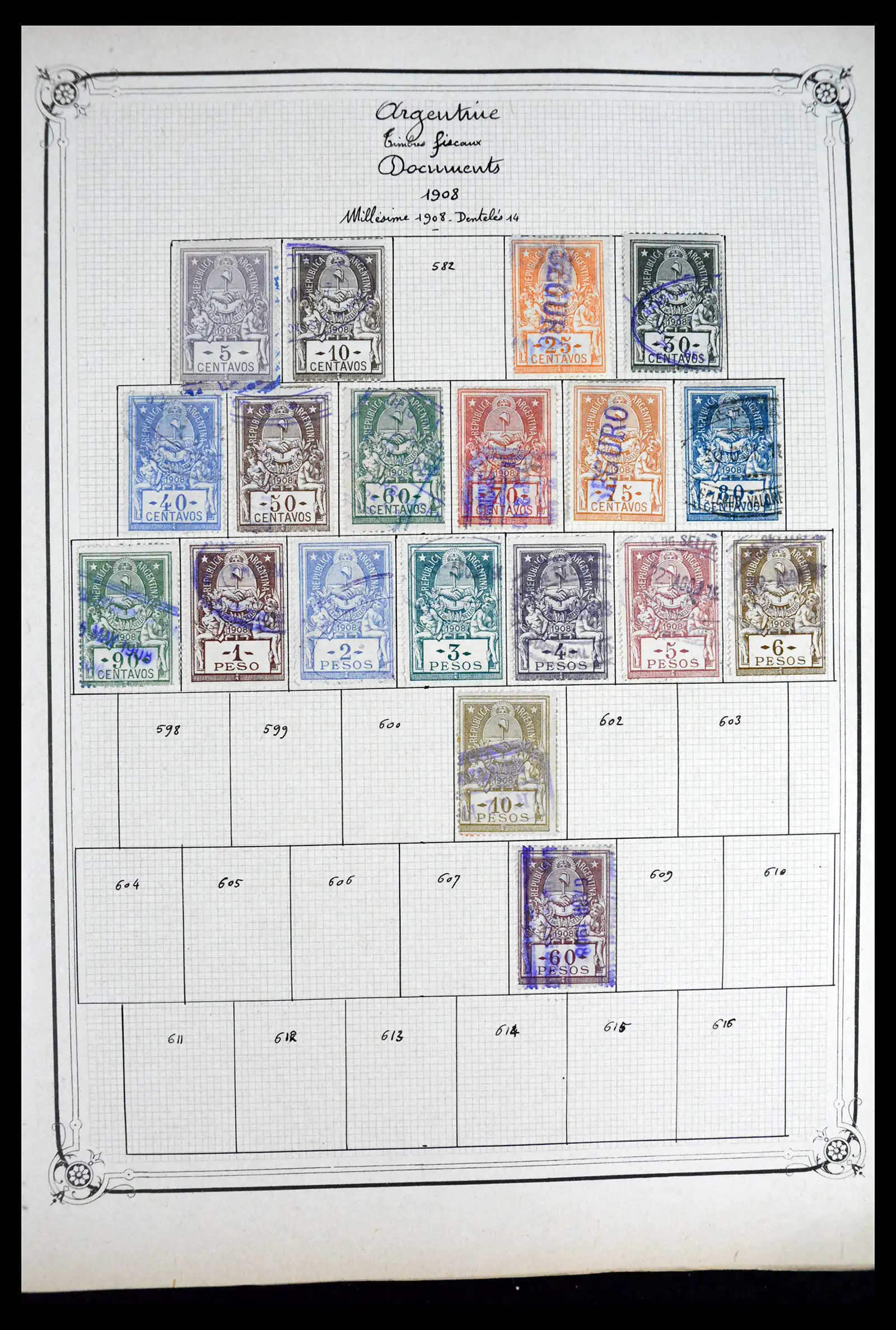 41645 0026 - Postzegelverzameling 41645 Argentinië fiscaal 1878-1920.