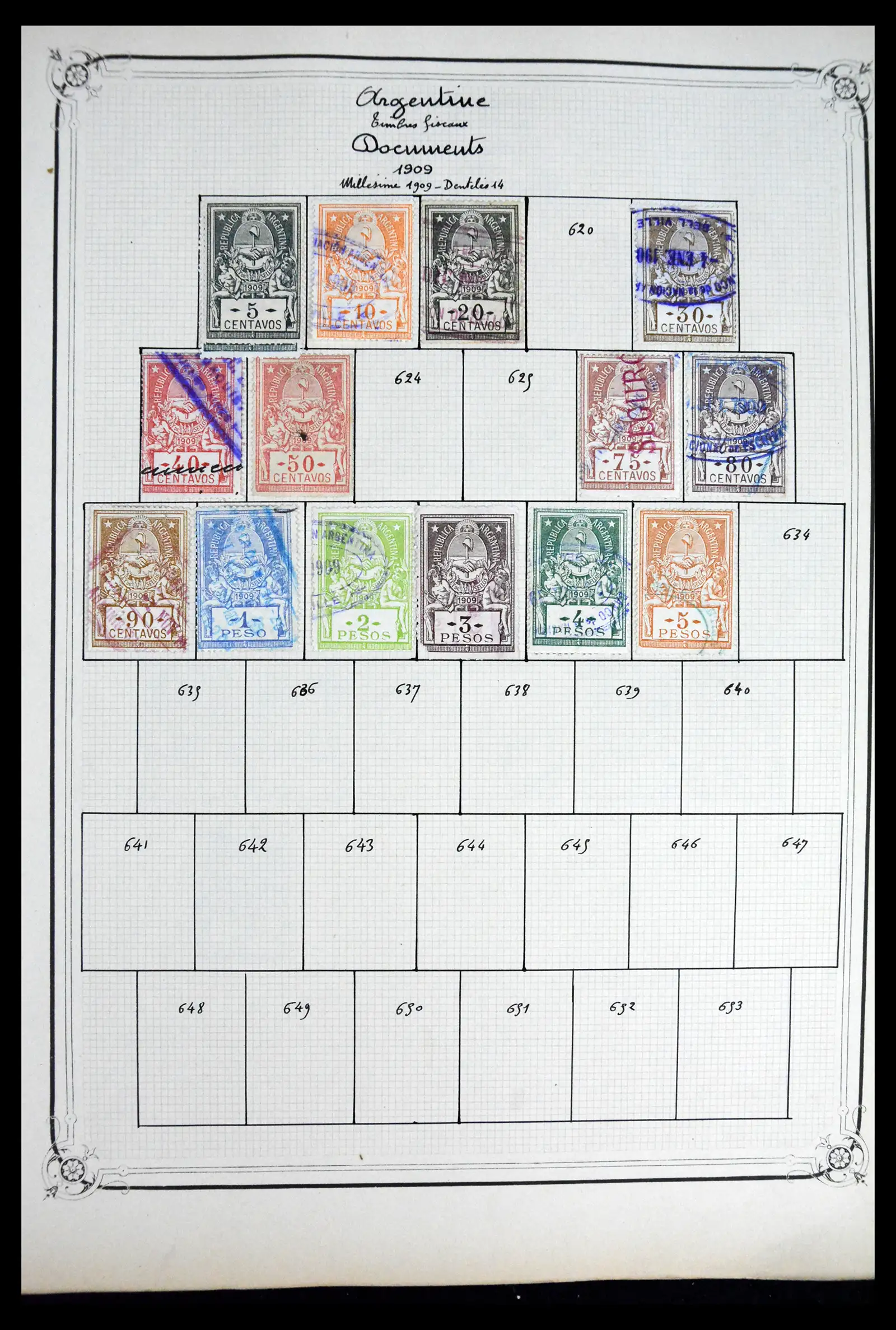 41645 0027 - Postzegelverzameling 41645 Argentinië fiscaal 1878-1920.