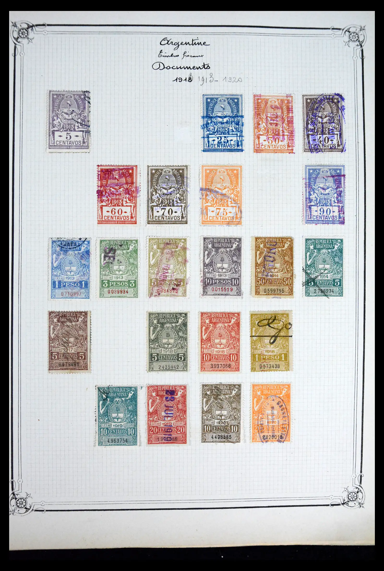 41645 0031 - Postzegelverzameling 41645 Argentinië fiscaal 1878-1920.