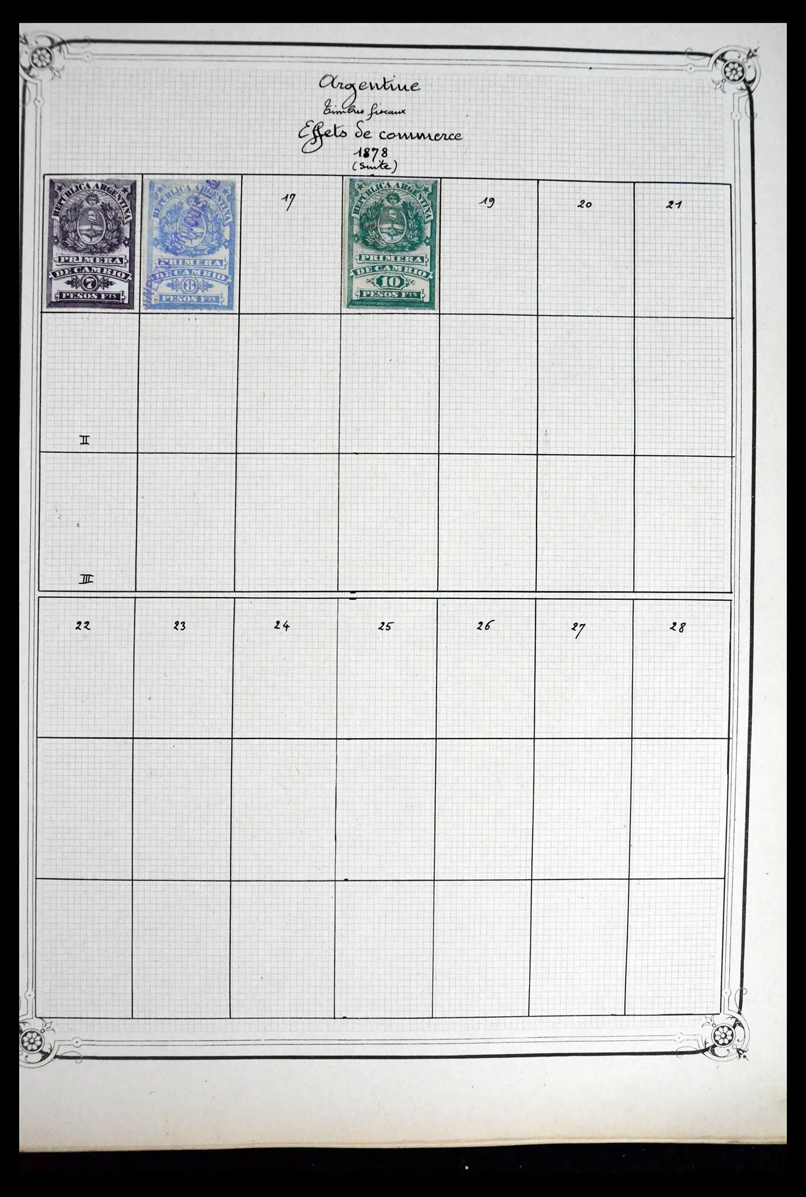 41645 0033 - Postzegelverzameling 41645 Argentinië fiscaal 1878-1920.