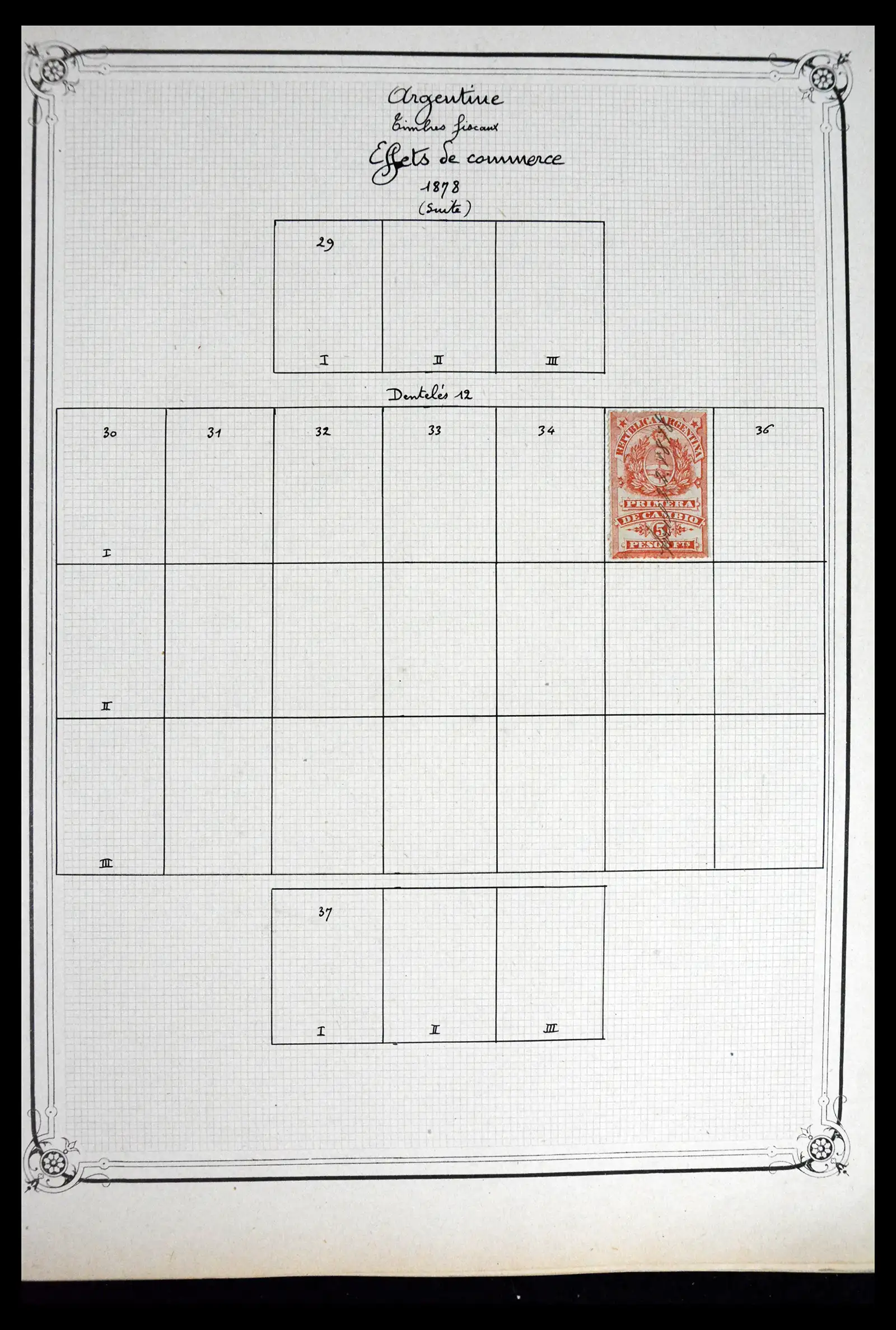 41645 0034 - Postzegelverzameling 41645 Argentinië fiscaal 1878-1920.