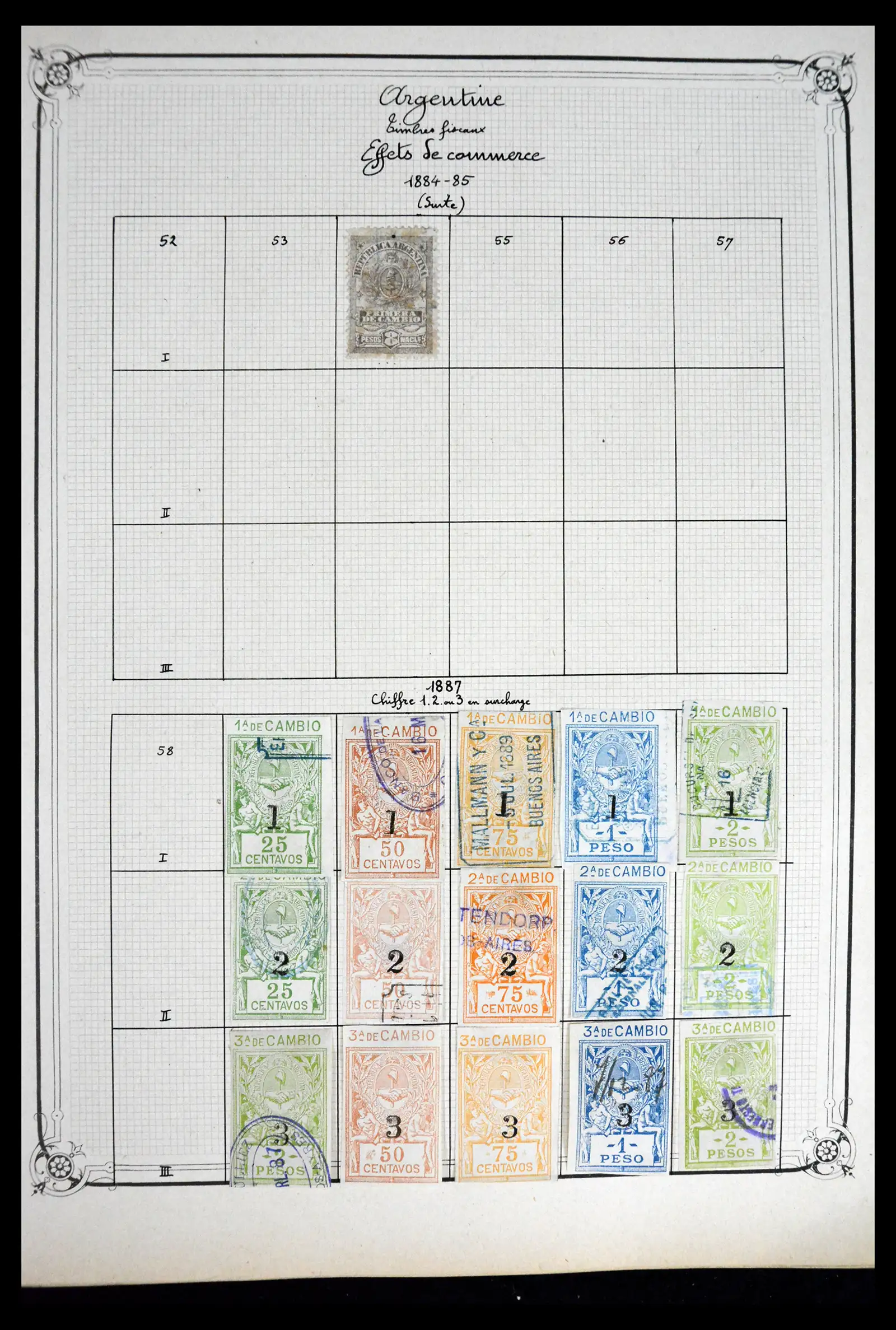 41645 0036 - Postzegelverzameling 41645 Argentinië fiscaal 1878-1920.