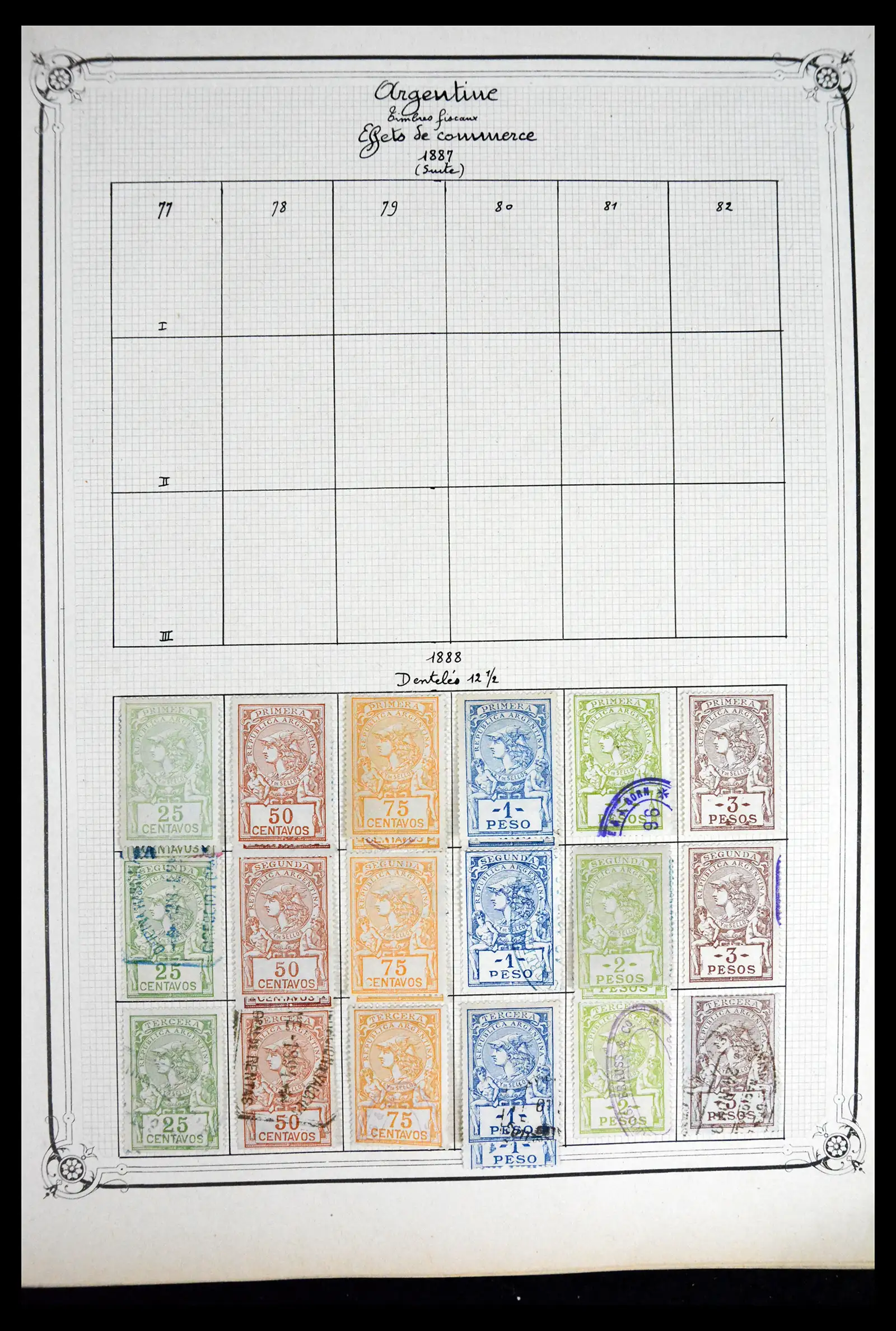 41645 0038 - Postzegelverzameling 41645 Argentinië fiscaal 1878-1920.