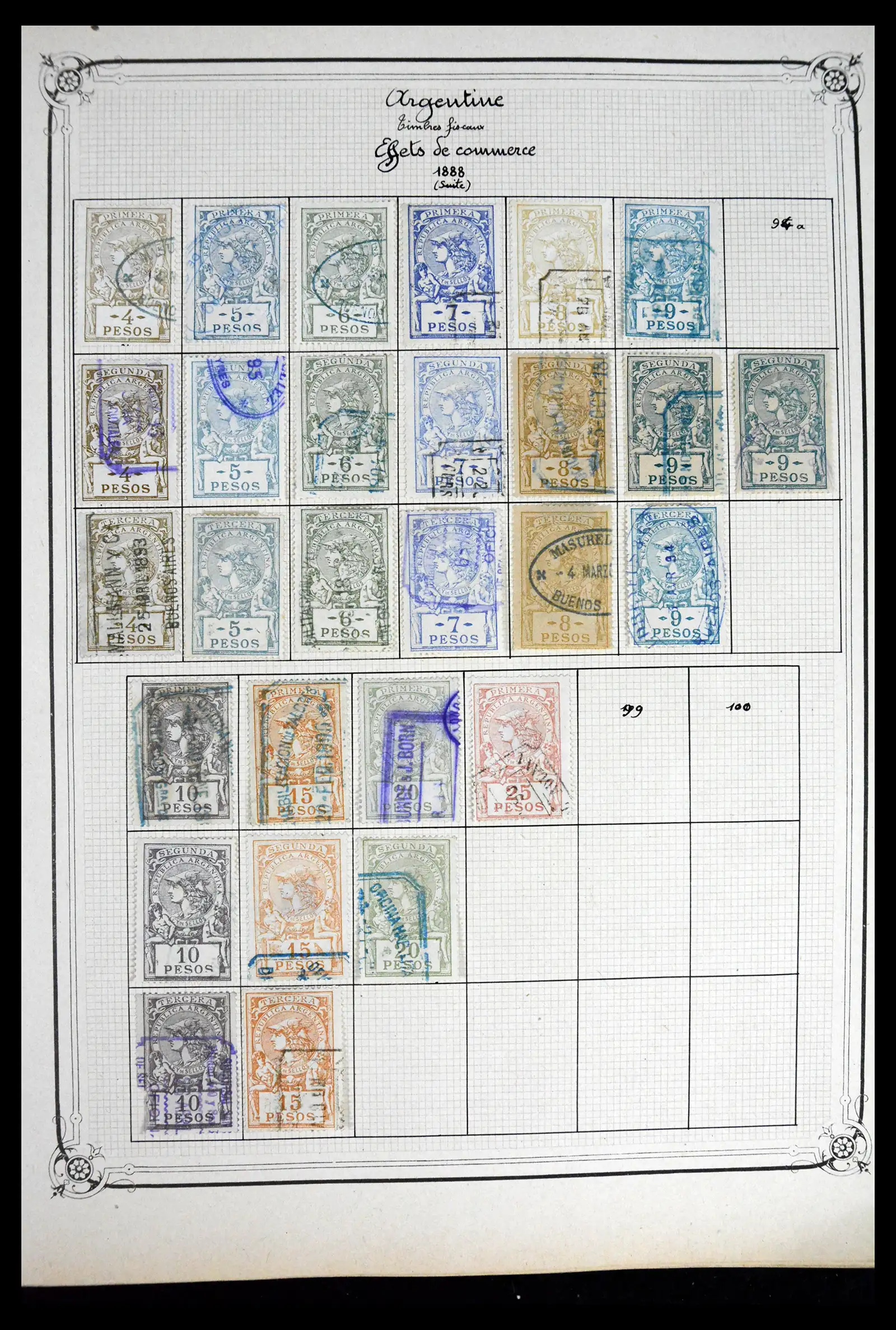 41645 0039 - Postzegelverzameling 41645 Argentinië fiscaal 1878-1920.