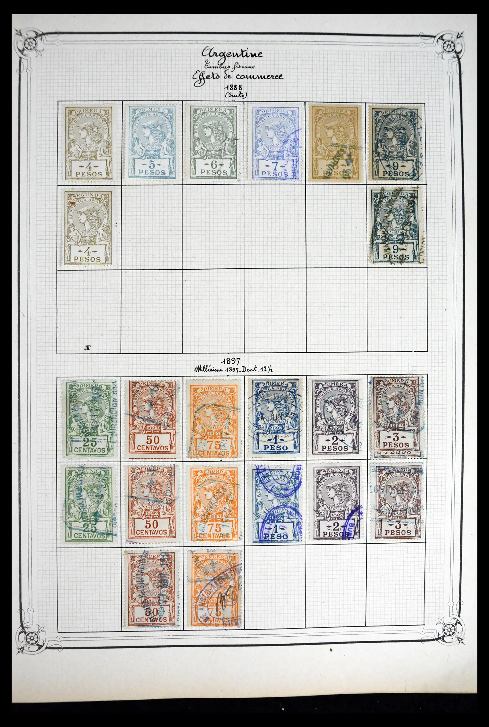 41645 0040 - Postzegelverzameling 41645 Argentinië fiscaal 1878-1920.