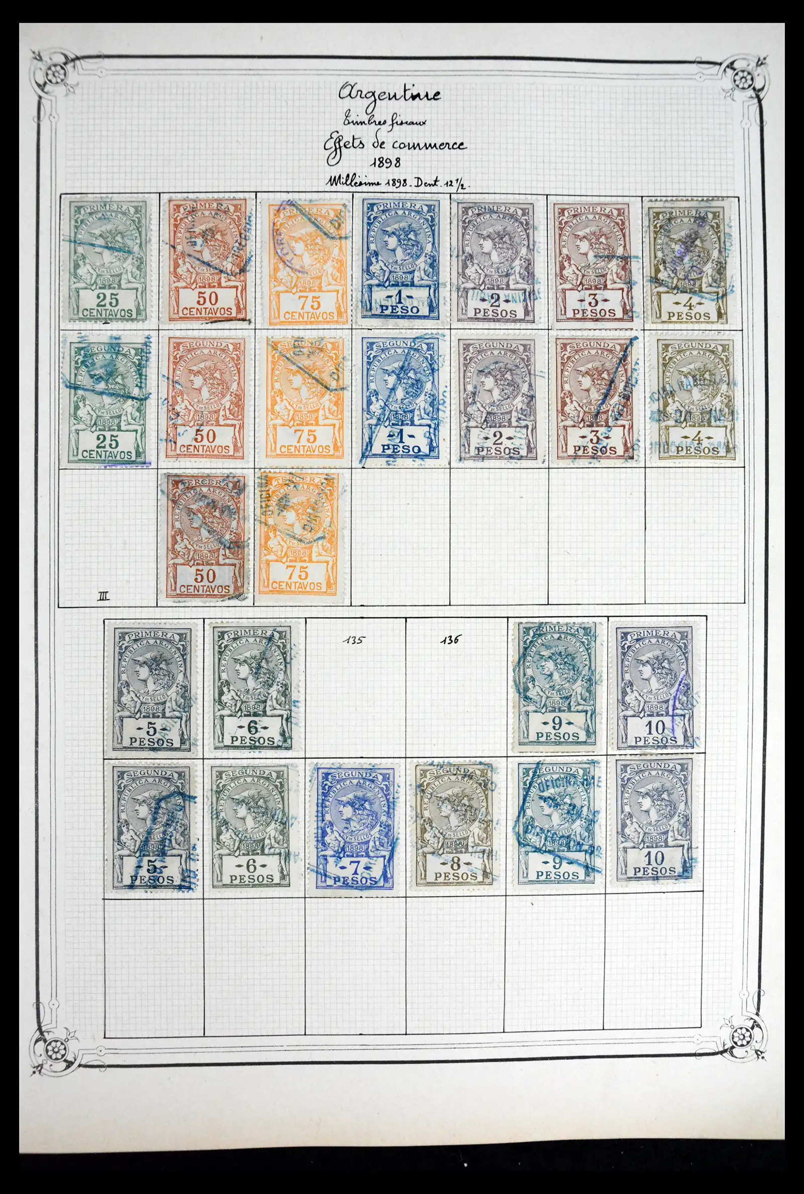 41645 0042 - Postzegelverzameling 41645 Argentinië fiscaal 1878-1920.