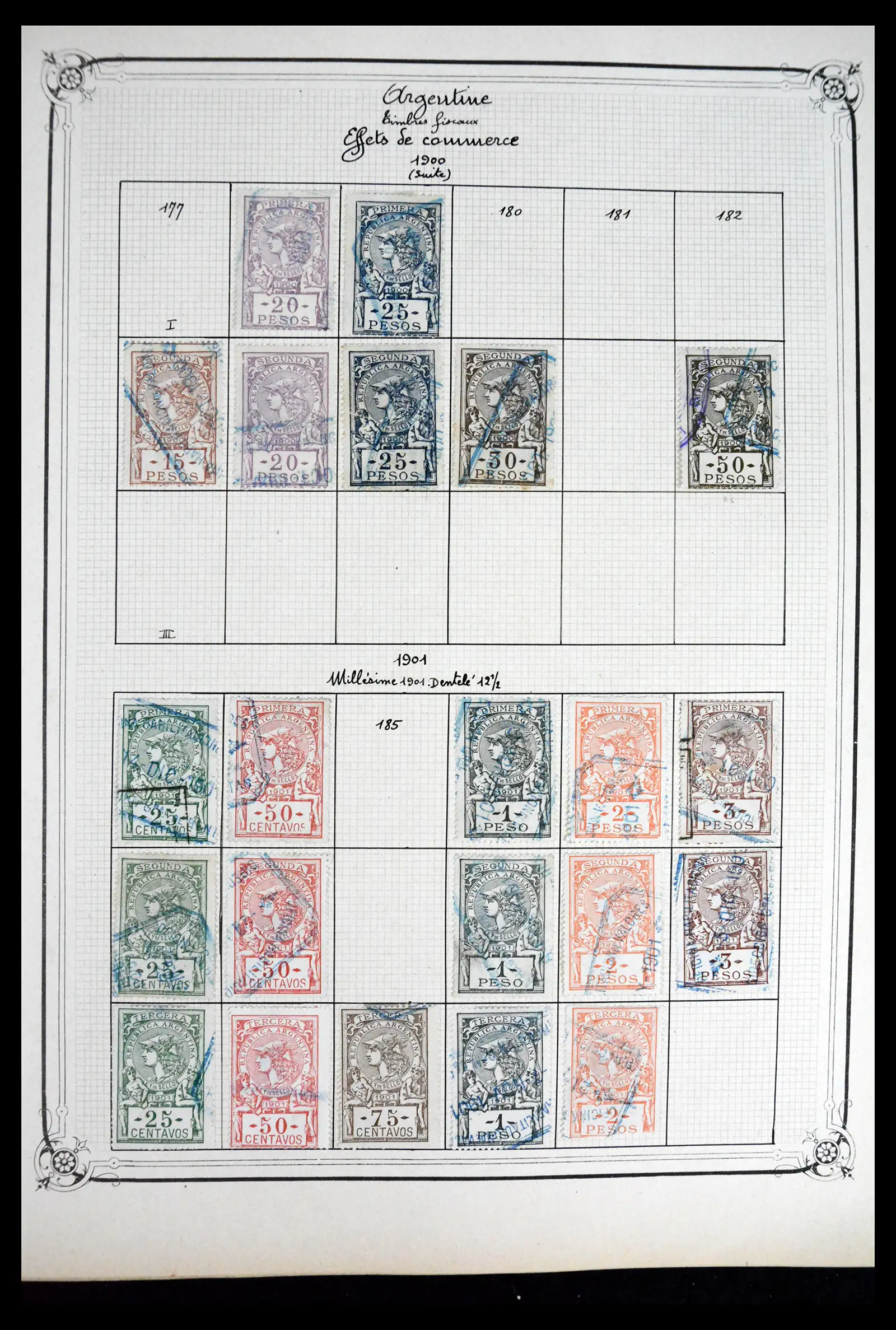 41645 0046 - Postzegelverzameling 41645 Argentinië fiscaal 1878-1920.