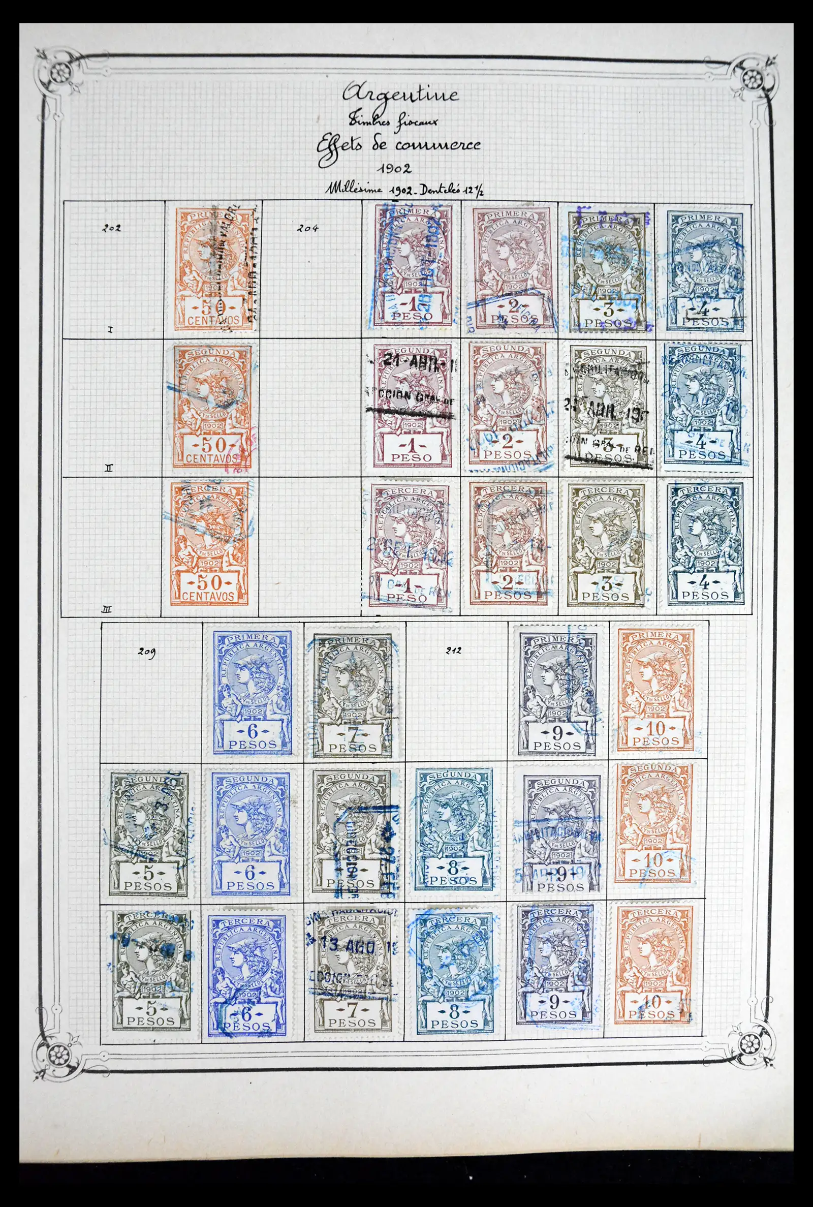 41645 0048 - Postzegelverzameling 41645 Argentinië fiscaal 1878-1920.