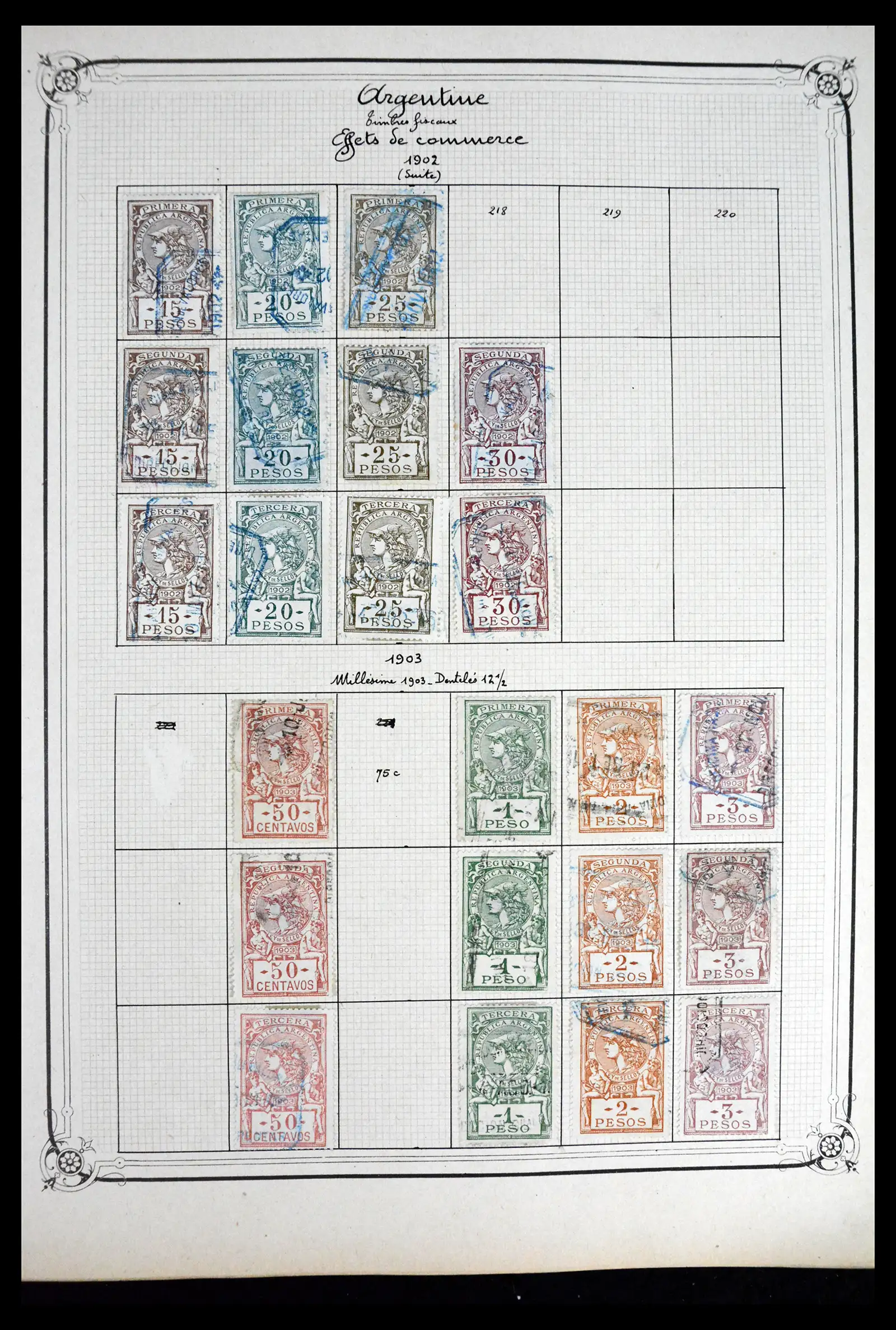 41645 0049 - Postzegelverzameling 41645 Argentinië fiscaal 1878-1920.