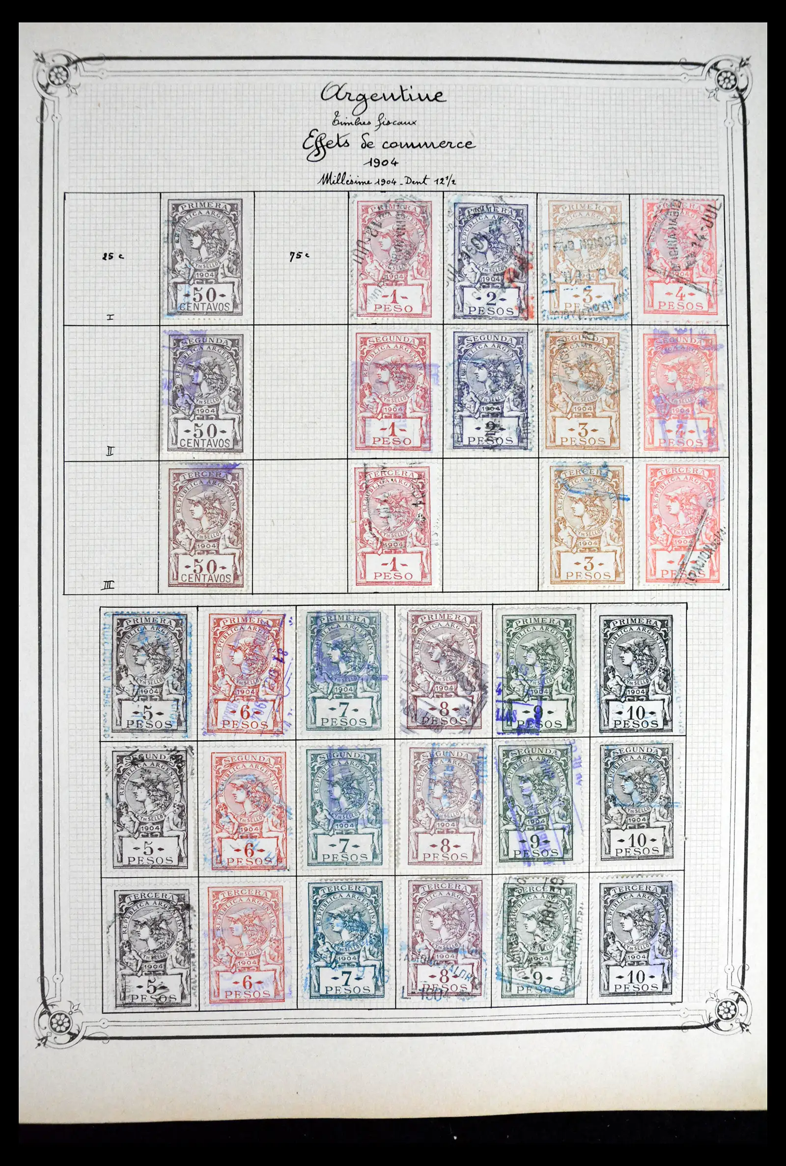 41645 0051 - Postzegelverzameling 41645 Argentinië fiscaal 1878-1920.