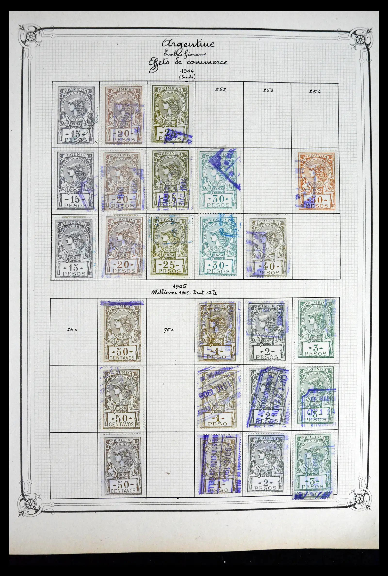 41645 0052 - Postzegelverzameling 41645 Argentinië fiscaal 1878-1920.