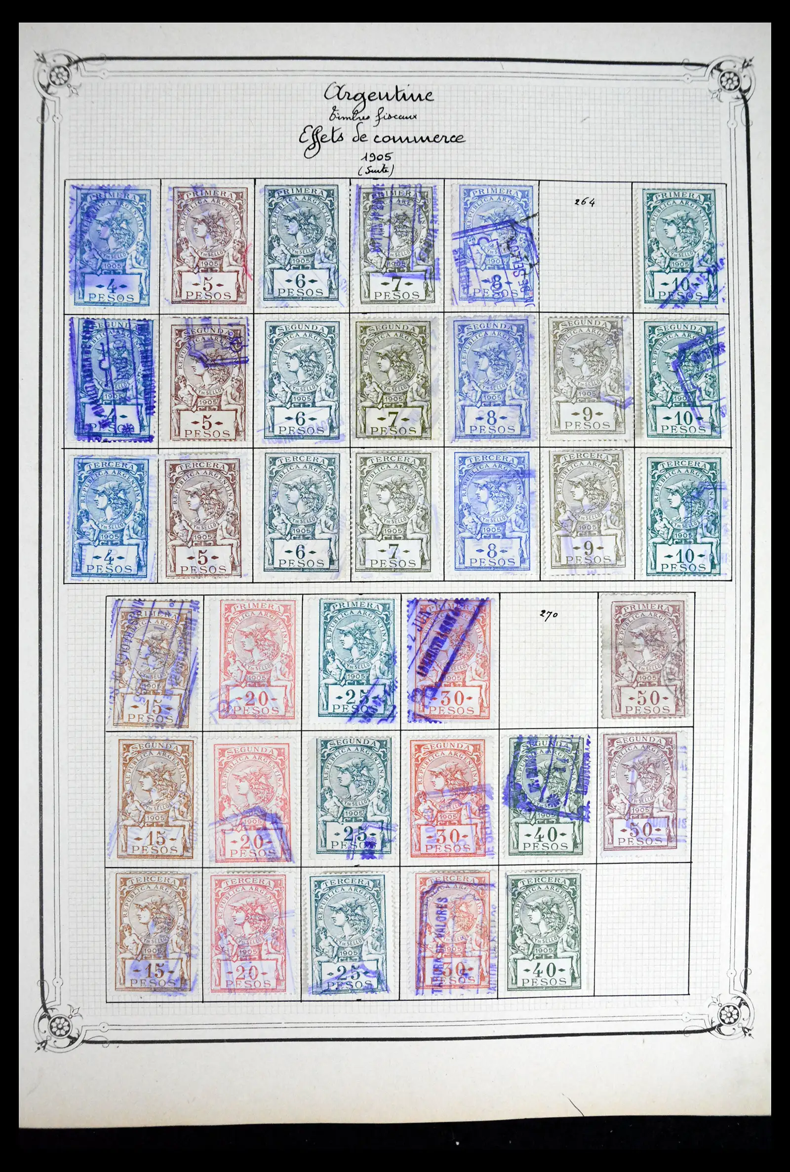 41645 0053 - Postzegelverzameling 41645 Argentinië fiscaal 1878-1920.