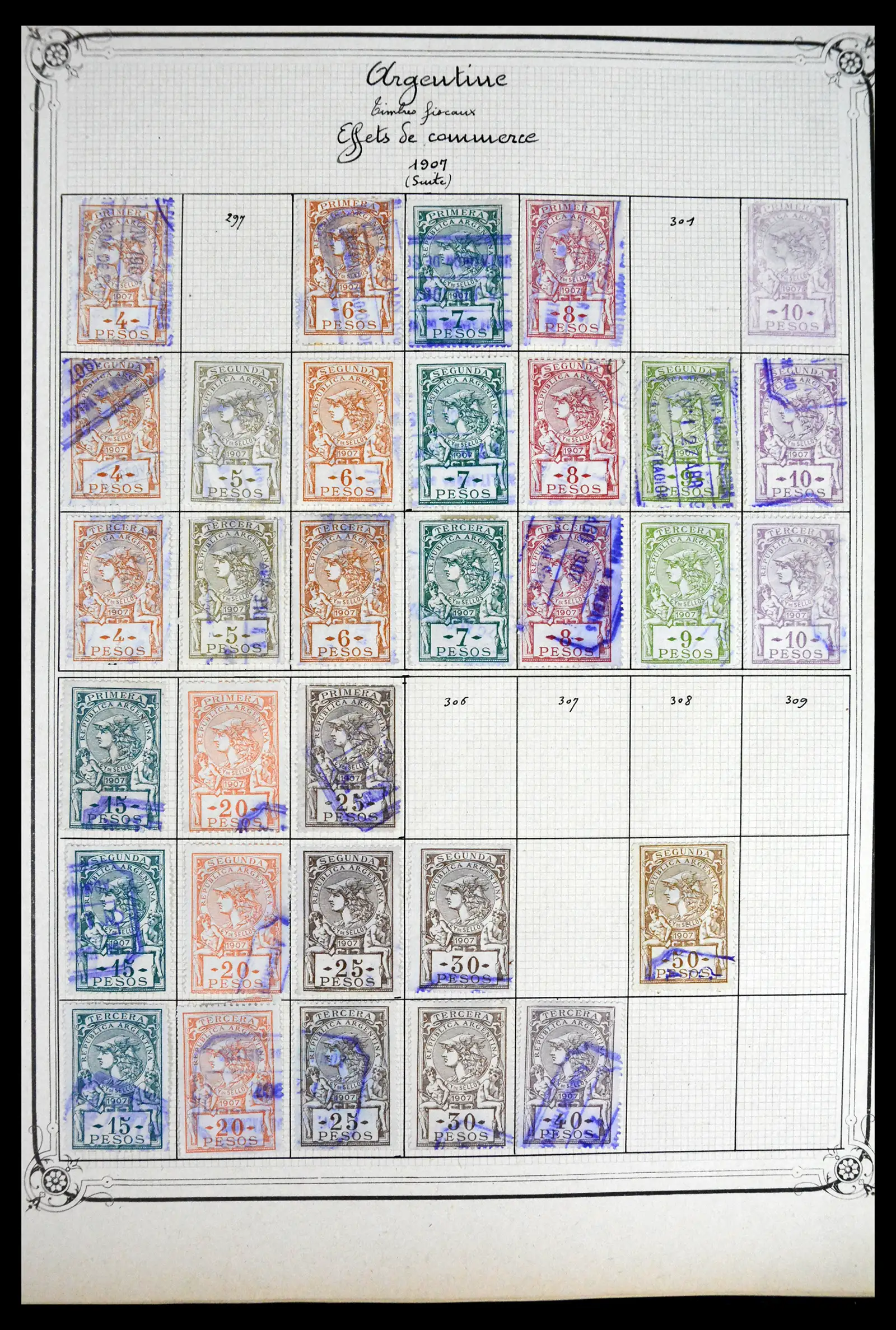 41645 0056 - Postzegelverzameling 41645 Argentinië fiscaal 1878-1920.