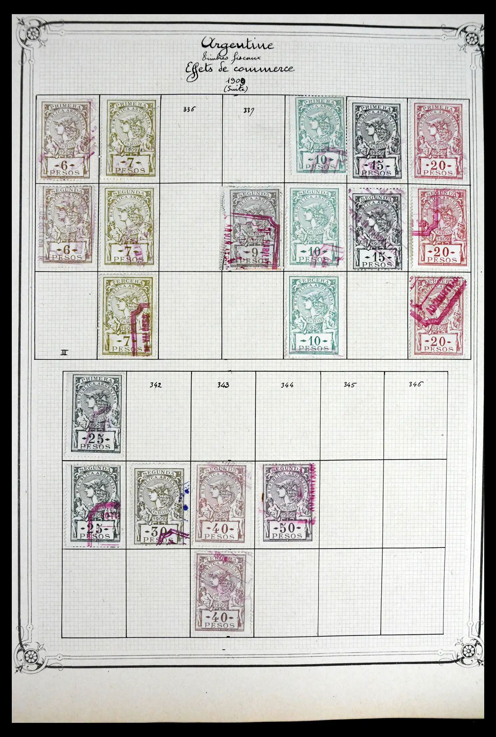 41645 0059 - Postzegelverzameling 41645 Argentinië fiscaal 1878-1920.
