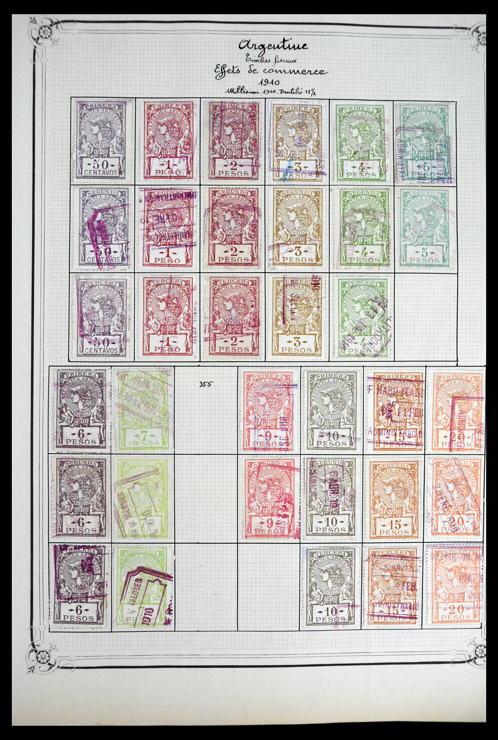 41645 0060 - Postzegelverzameling 41645 Argentinië fiscaal 1878-1920.