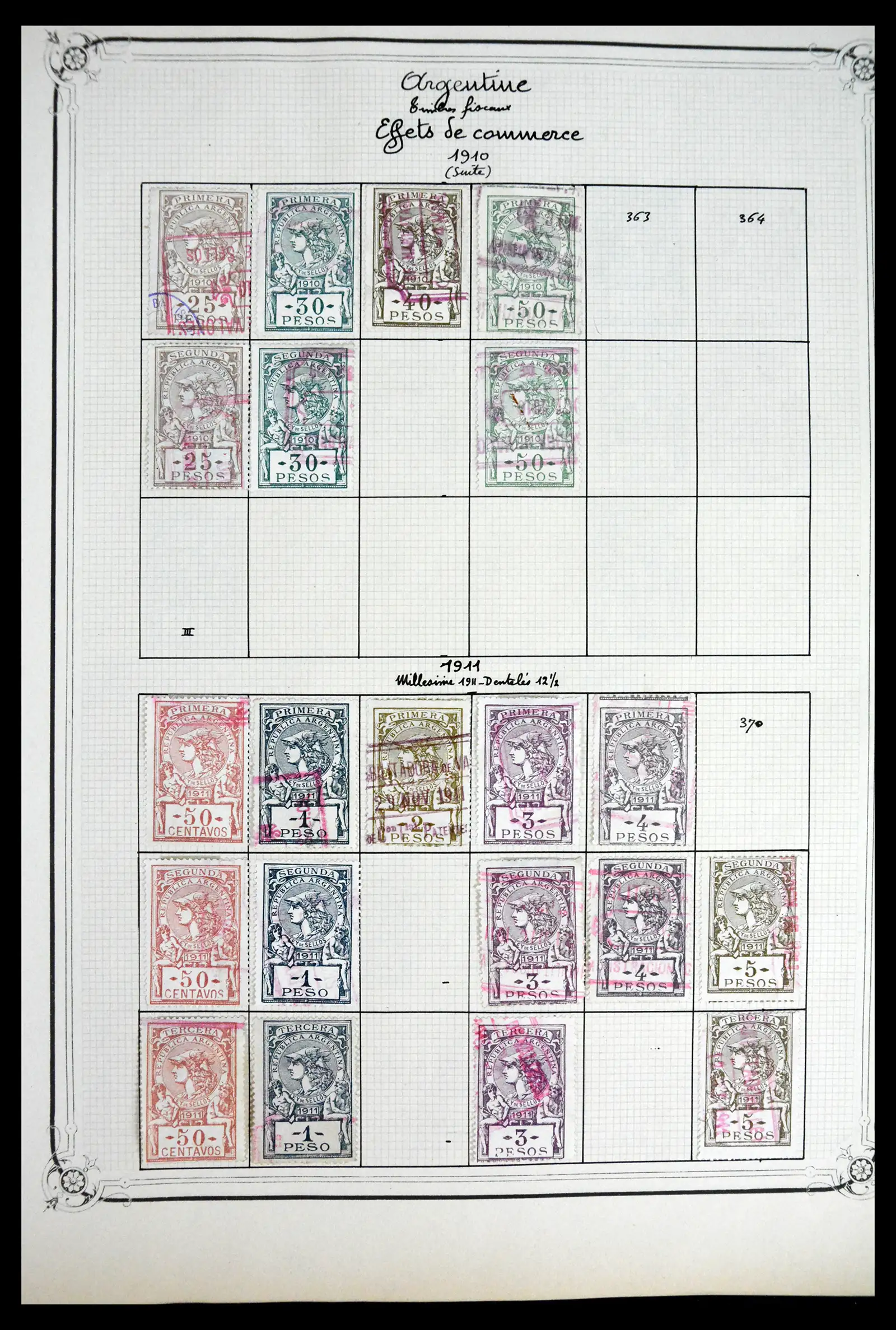 41645 0061 - Postzegelverzameling 41645 Argentinië fiscaal 1878-1920.