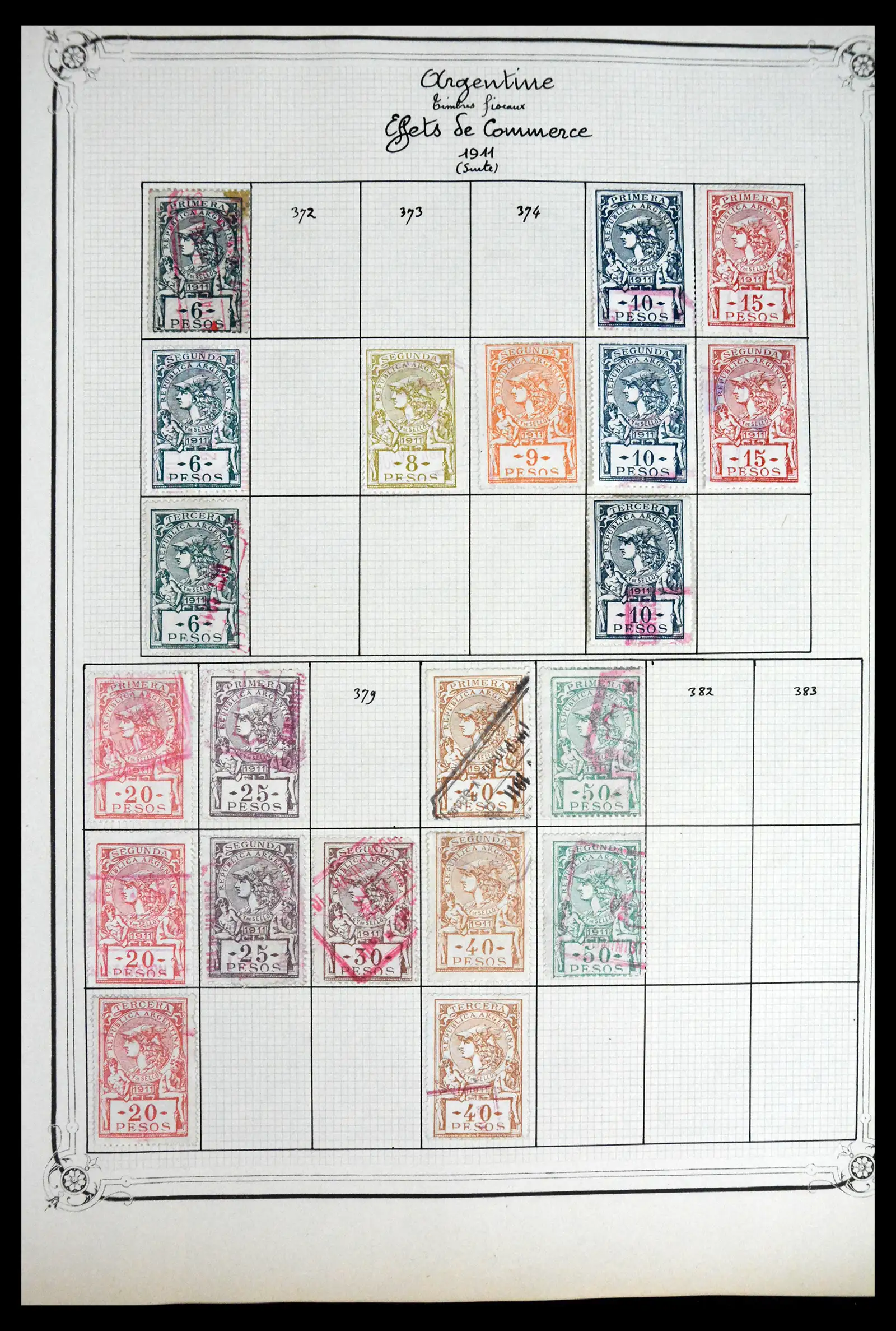 41645 0062 - Postzegelverzameling 41645 Argentinië fiscaal 1878-1920.