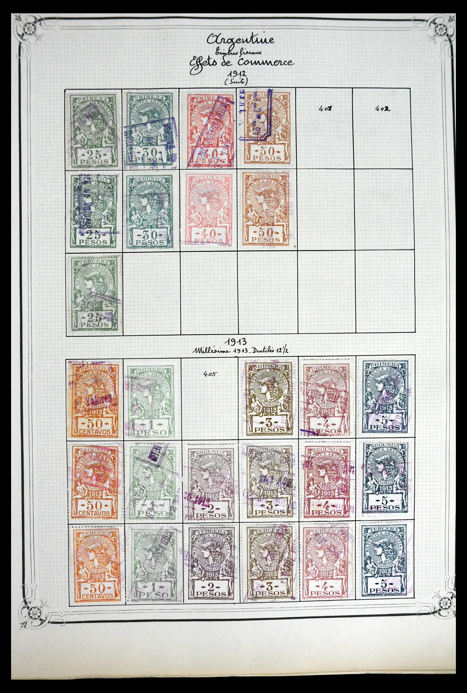 41645 0064 - Postzegelverzameling 41645 Argentinië fiscaal 1878-1920.