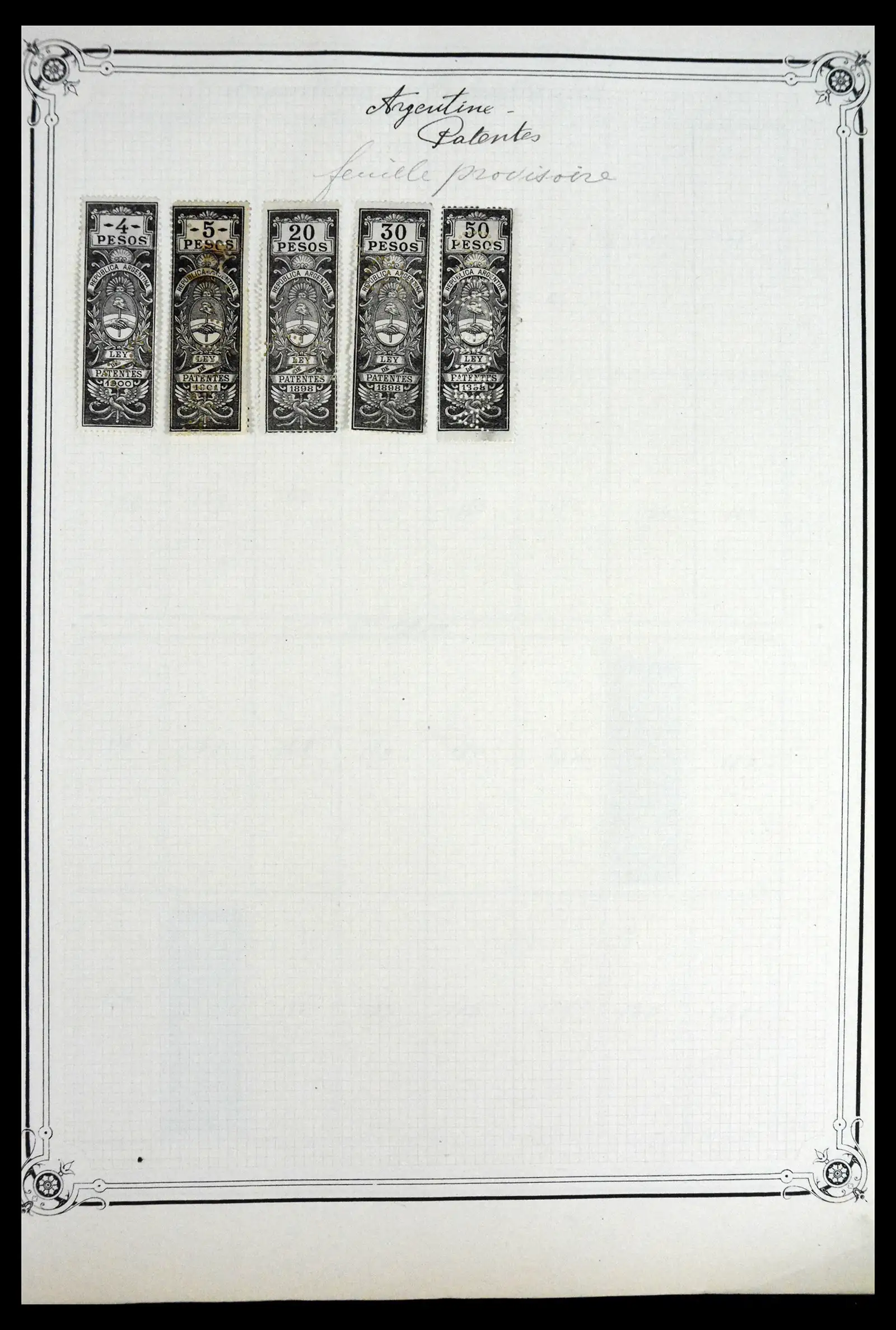 41645 0068 - Postzegelverzameling 41645 Argentinië fiscaal 1878-1920.