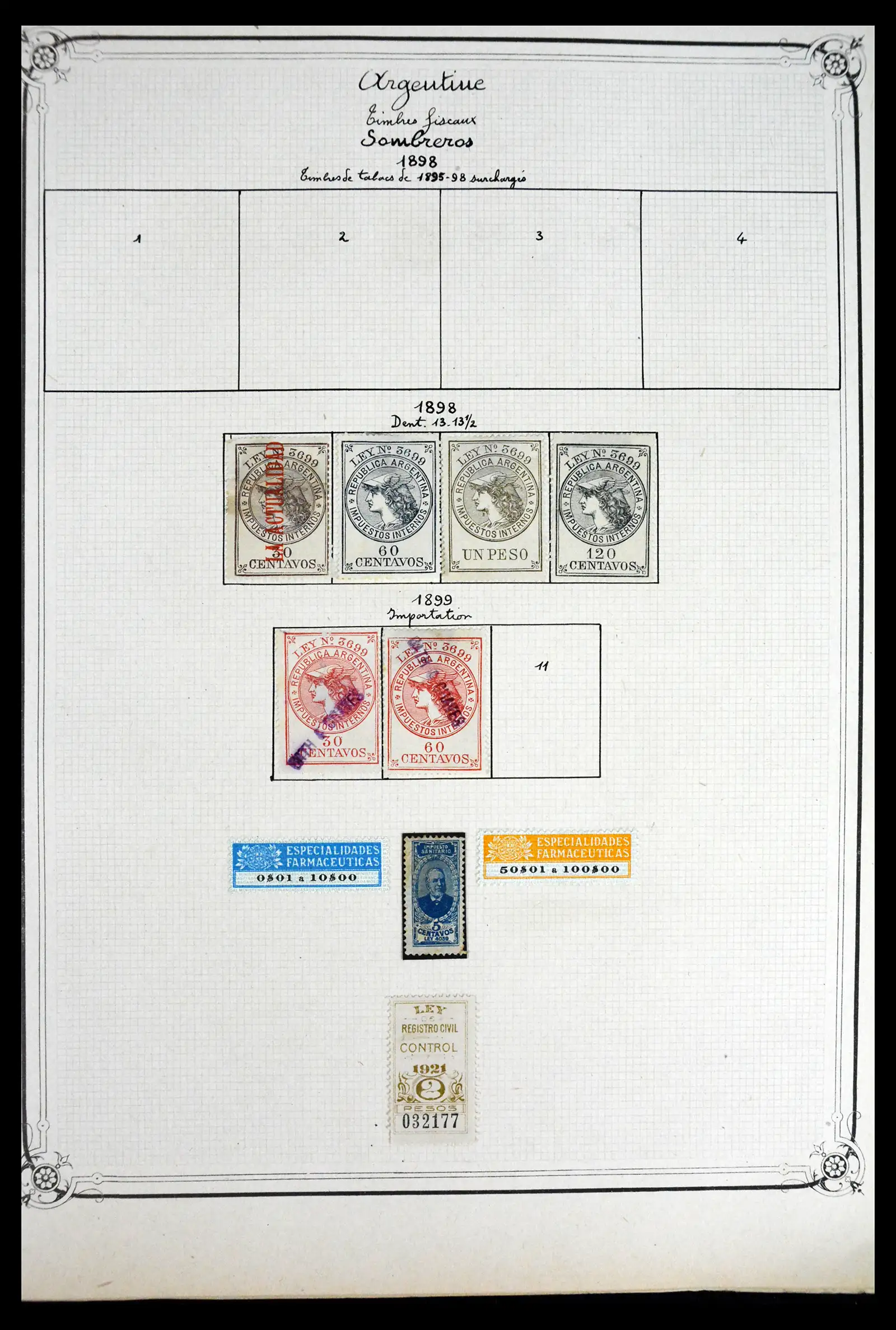 41645 0071 - Postzegelverzameling 41645 Argentinië fiscaal 1878-1920.
