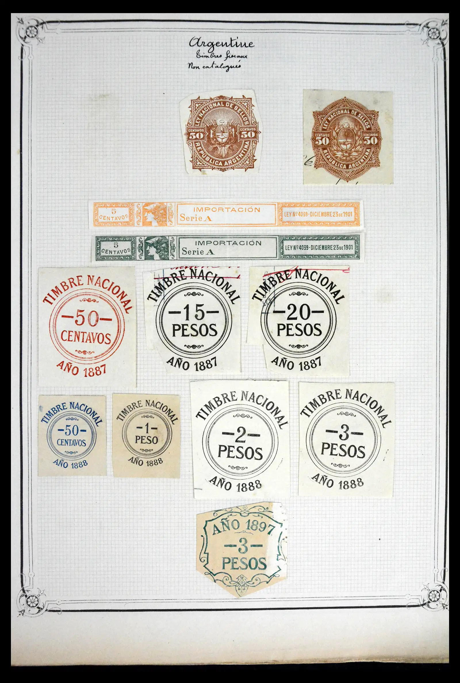 41645 0082 - Postzegelverzameling 41645 Argentinië fiscaal 1878-1920.