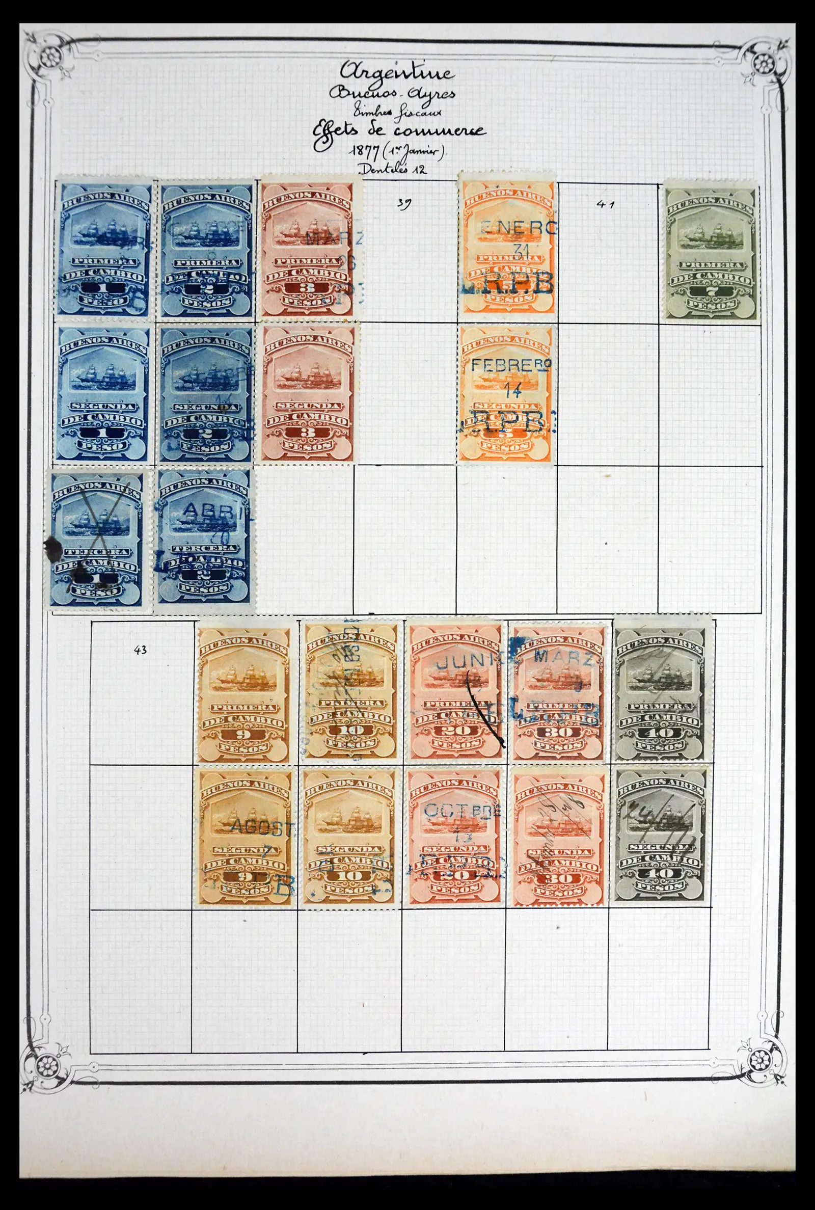 41645 0085 - Postzegelverzameling 41645 Argentinië fiscaal 1878-1920.