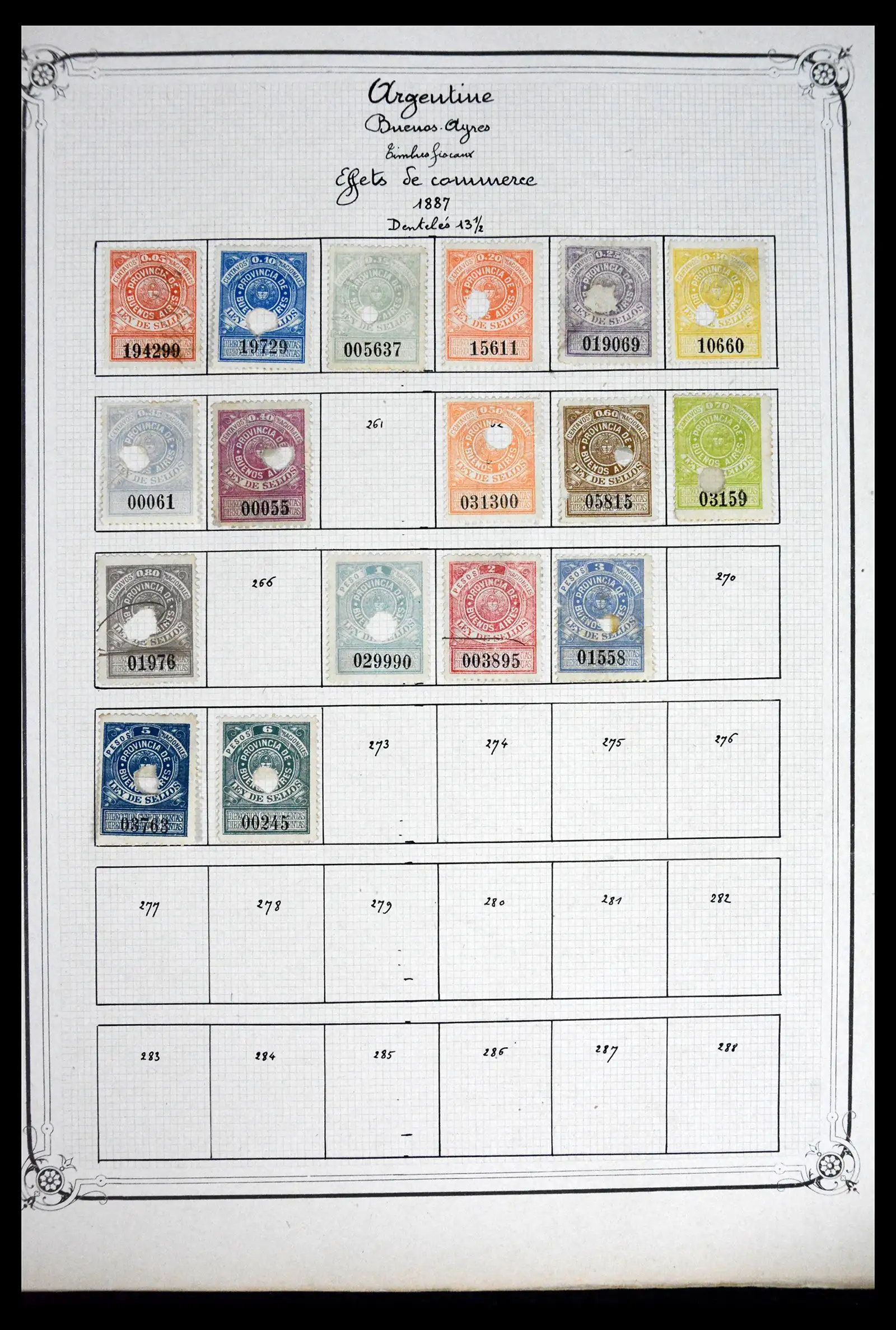 41645 0092 - Postzegelverzameling 41645 Argentinië fiscaal 1878-1920.