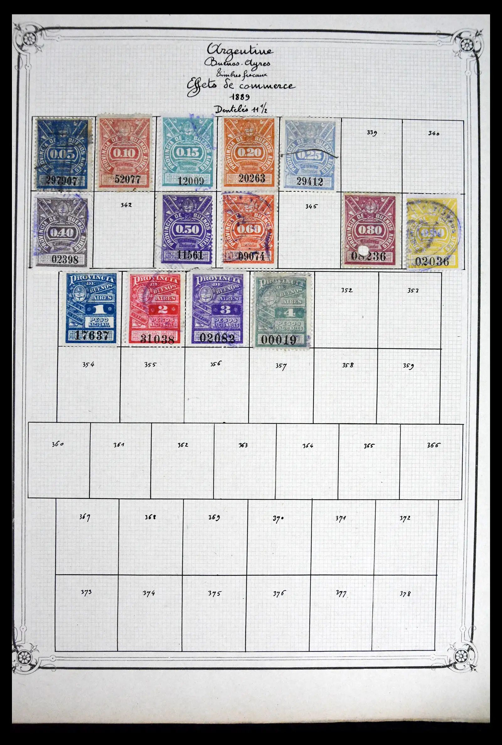 41645 0094 - Postzegelverzameling 41645 Argentinië fiscaal 1878-1920.